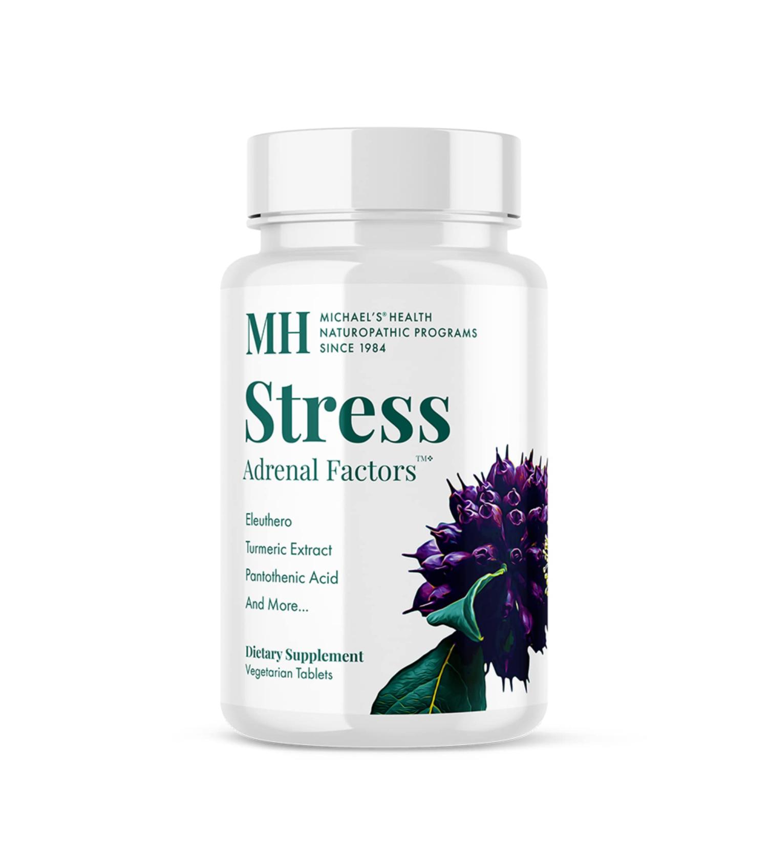 MICHAEL'S Health Naturopathic Programs Stress Adrenal Factors - 60 Vegetarian Tablets - Nutrients to Nourish The Adrenal Glands - with Turmeric & Ashwagandha - Stimulant Free - 20 Servings 60 Count (Pack of 1) - Buy Online on GoSupps.com