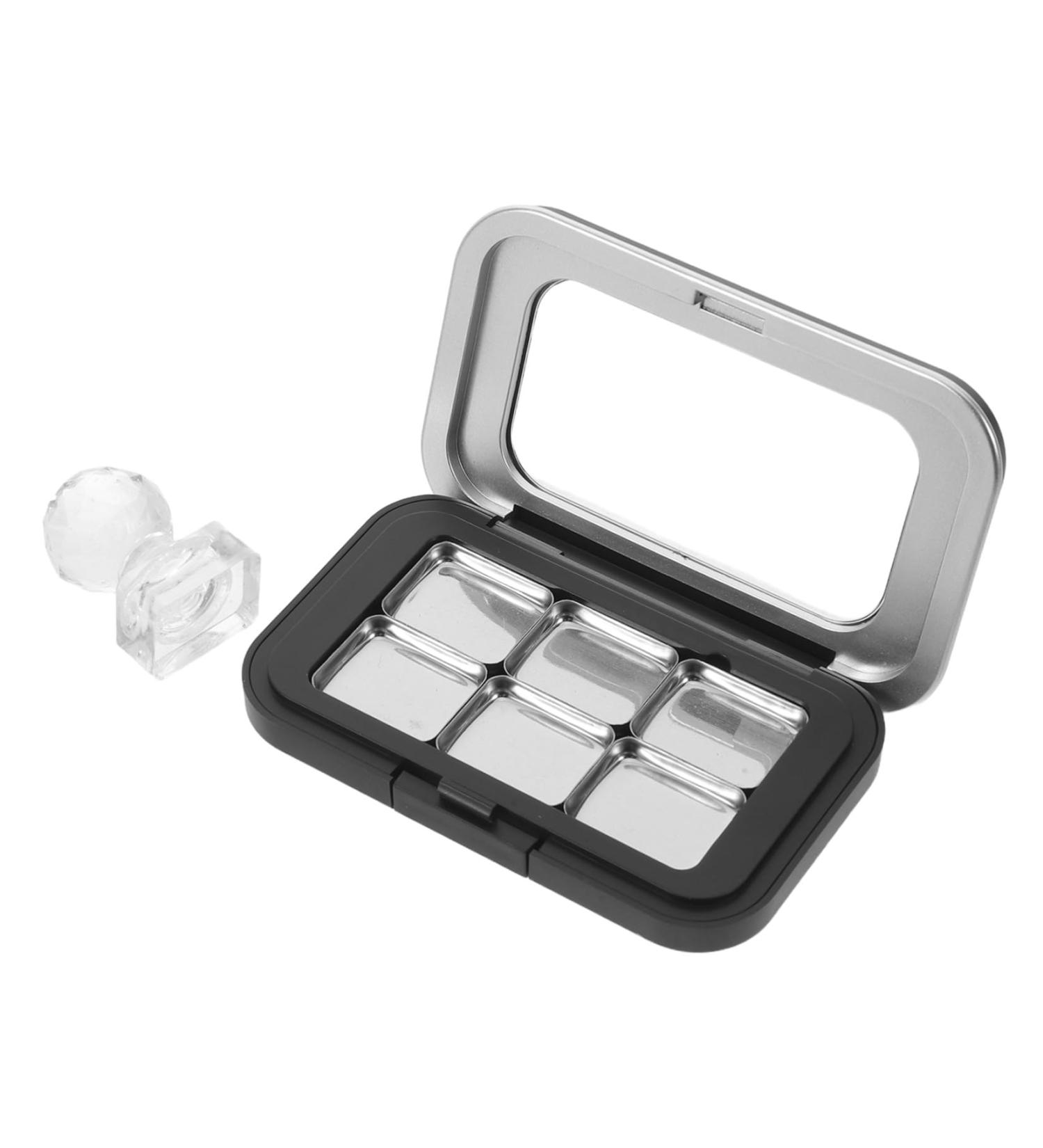Palette Magn tique Compacte Noire Mate 6 Compartiments en M tal Plaque de Pressage Int gr e Palette de Fards Paupi res et Blush Vide pour Maquillage DIY Rangement Portable - Buy Online on GoSupps.com