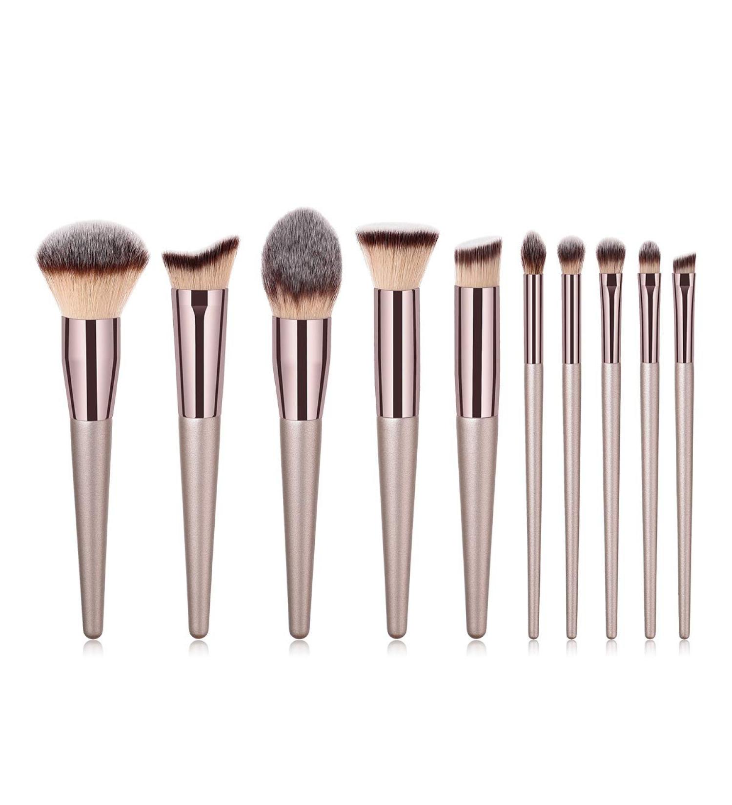 VOANZO 10-Piece High-Quality Make-Up Brush Set | Versatile Brushes for Powders Creams & Liquids - Perfect for Flawless Beauty Application - Buy Online on GoSupps.com