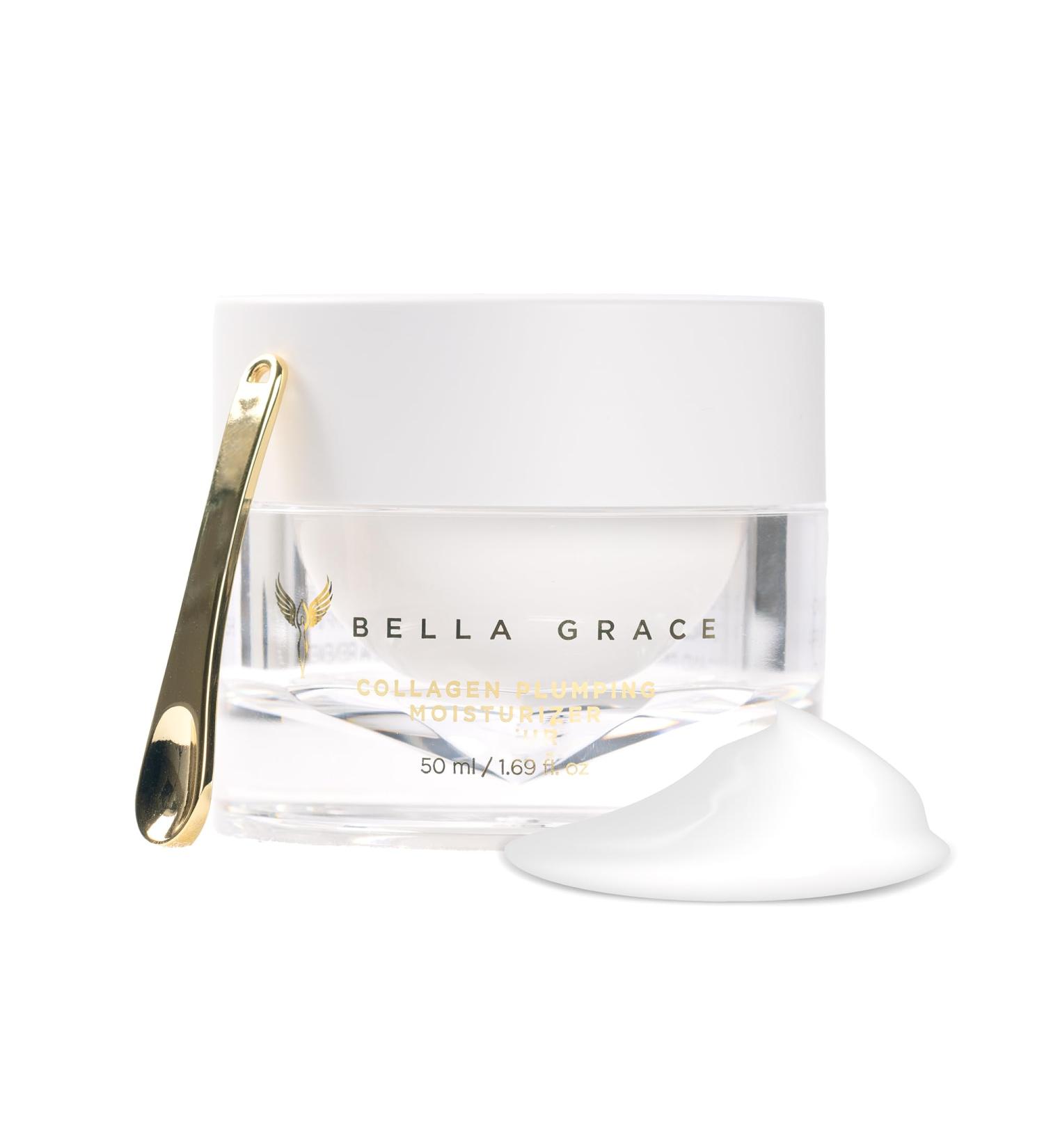 Bella Grace Collagen Plumping Face Moisturizer Hydrating Skin Care Daily Moisturizer Face Cream with Peptides Squalane Polyglutamic Acid Plumps Nourishes Supports Fine Lines Wrinkles 1.7 fl oz - Buy Online on GoSupps.com