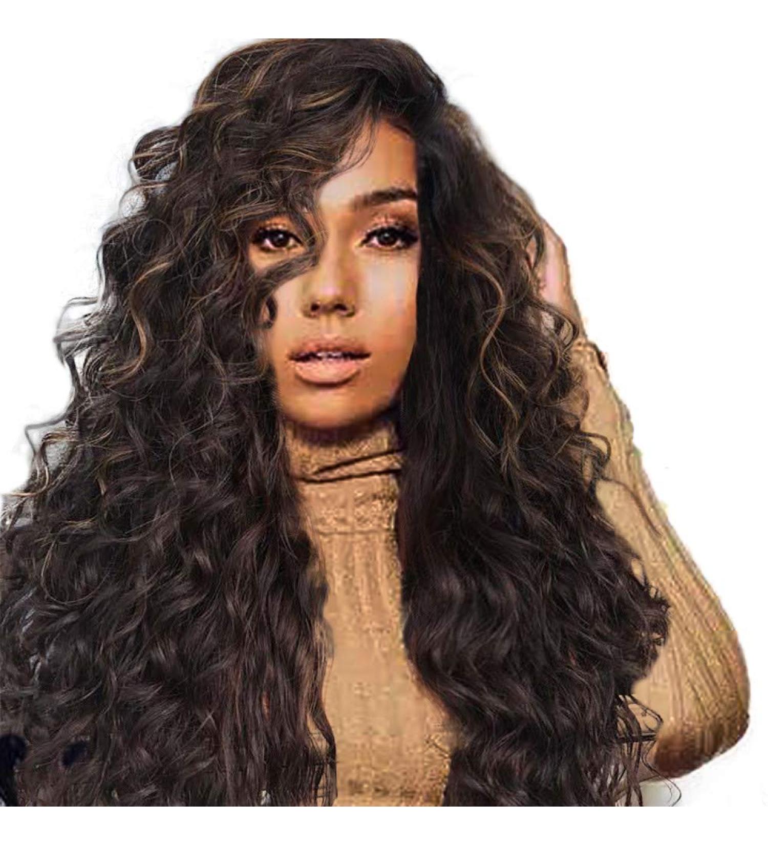 Wig Hair for Women - Brown Afro Curly Locks | Synthetic Long Anime Cosplay Hair - Buy Online on GoSupps.com