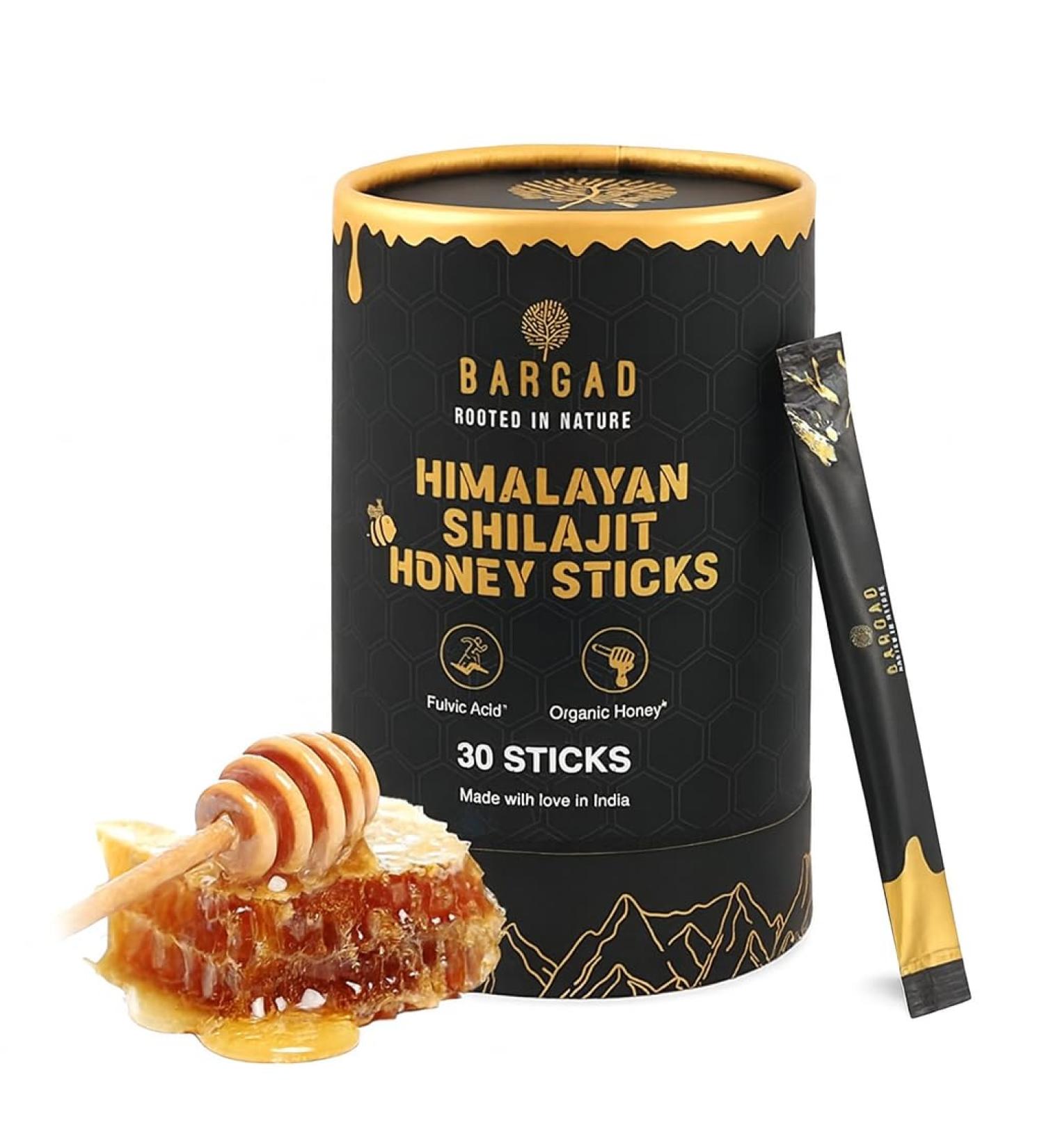 Pure Himalayan Shilajit Honey Sticks with Saffron 30 Count | 75%+ Fulvic Acid 85+ Trace Minerals | Natural Energy & Immunity Booster | Easy Single-Use Packets Shilajit Honey (30 sticks) - Buy Online on GoSupps.com