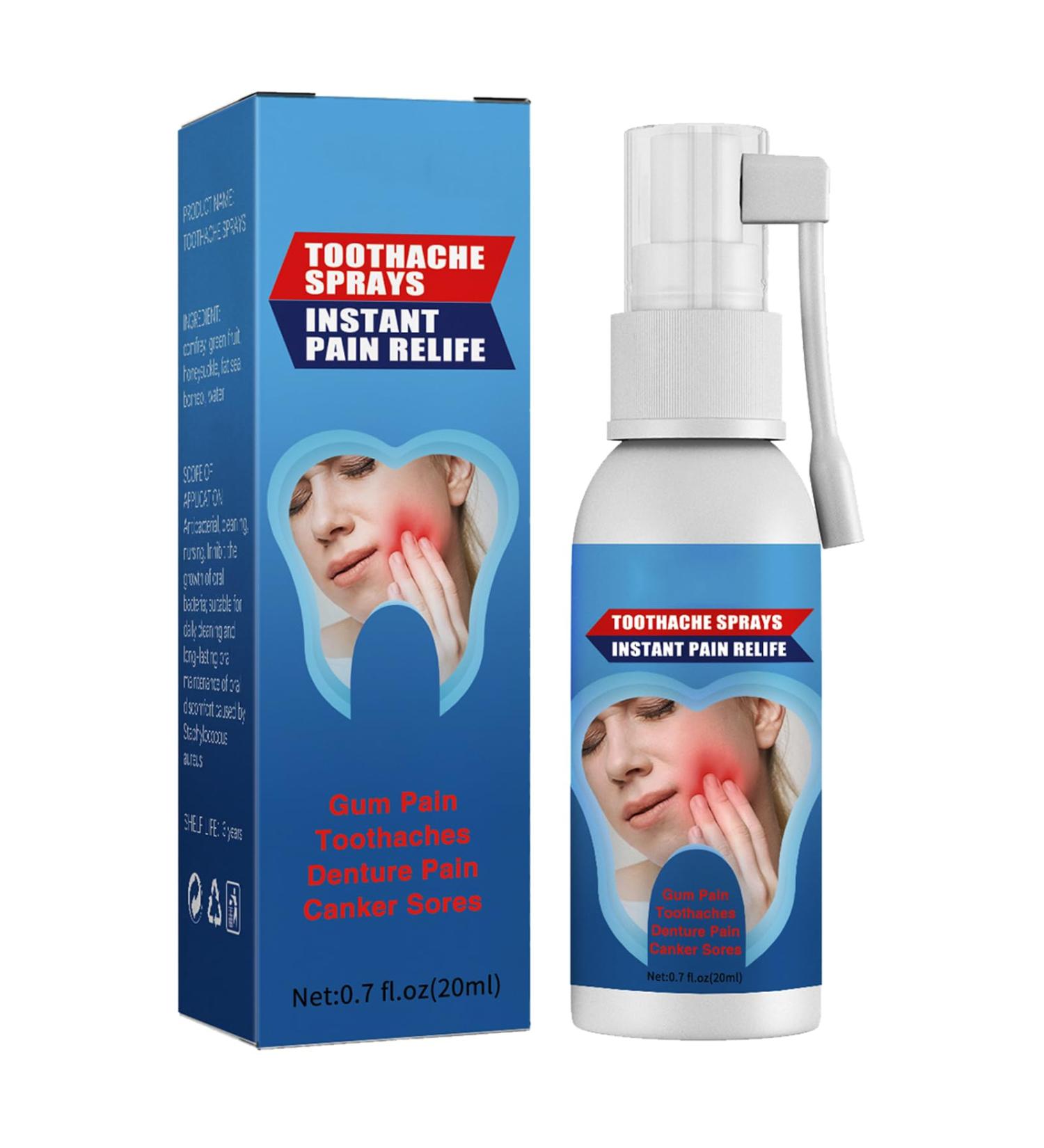 Gum Pain Spray Instant Teeth Treatment Relief Toothache Sprays Toothache Spray Toothache Care Spray Toothache Relieving Spray New Dental Pain Relief Spray 20ml - Buy Online on GoSupps.com