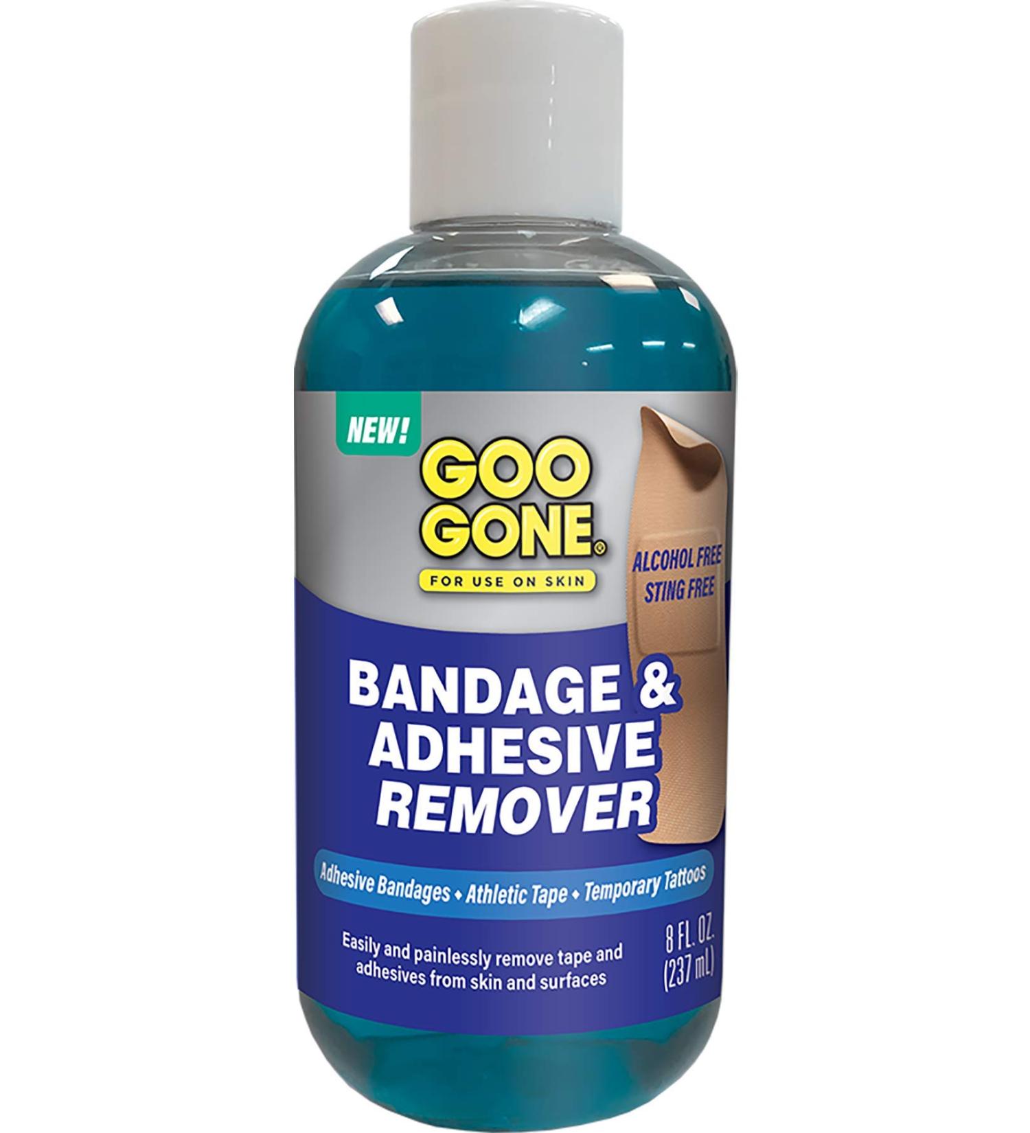 Goo Gone Bandage Adhesive Remover 8oz - Safe Skin Care for Sports Tape, KT Tape, Temporary Tattoos & More - Buy Online on GoSupps.com