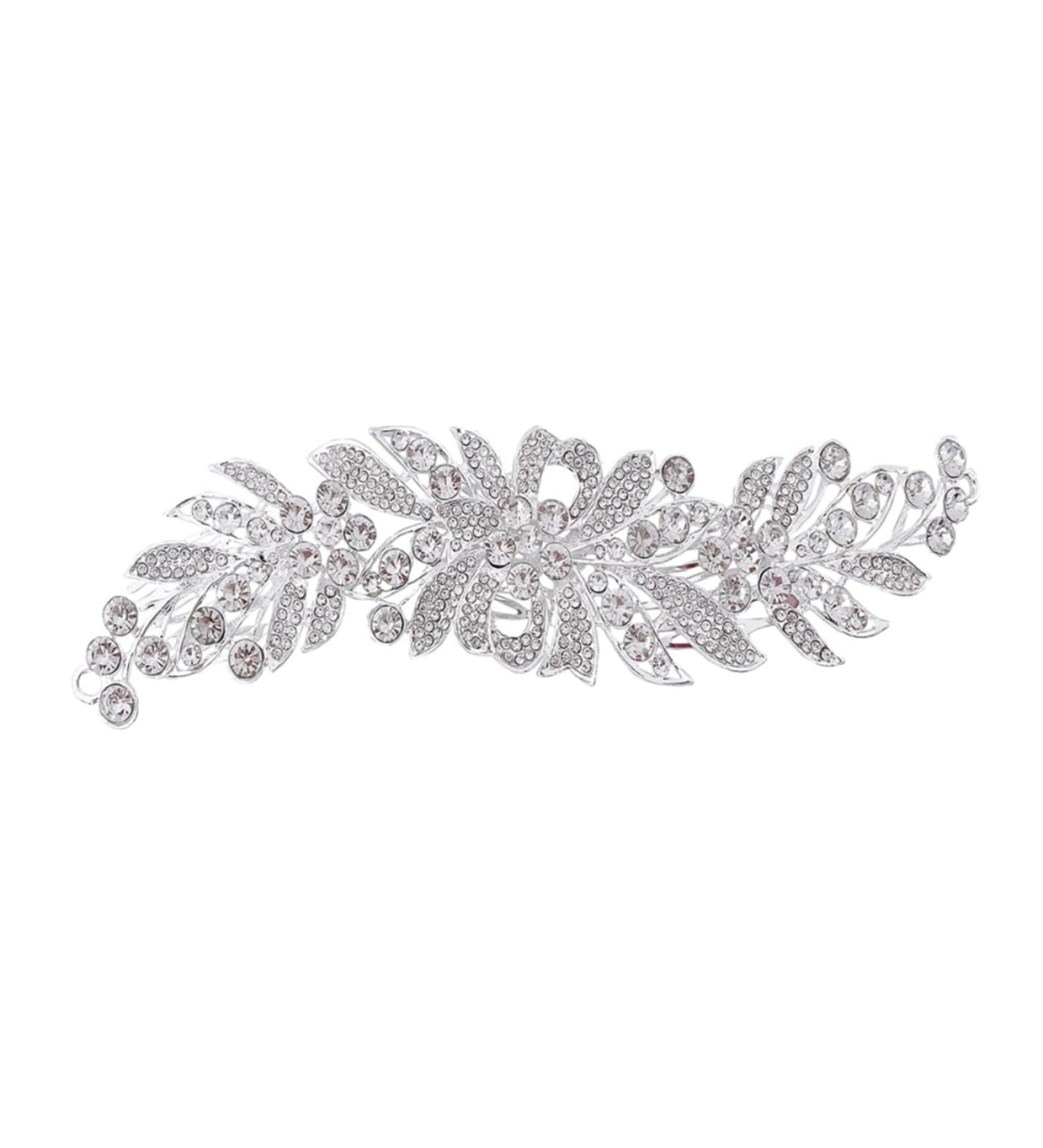 NUSITOU Hair Comb Wedding Side Comb Flower Girl Basket Pearl Headpiece French Side Combs Pearl Hair Clips Pearl Clips for Hair Bridal Hair Clips Full Diamond Bride Zinc Alloy Accessories - Buy Online on GoSupps.com