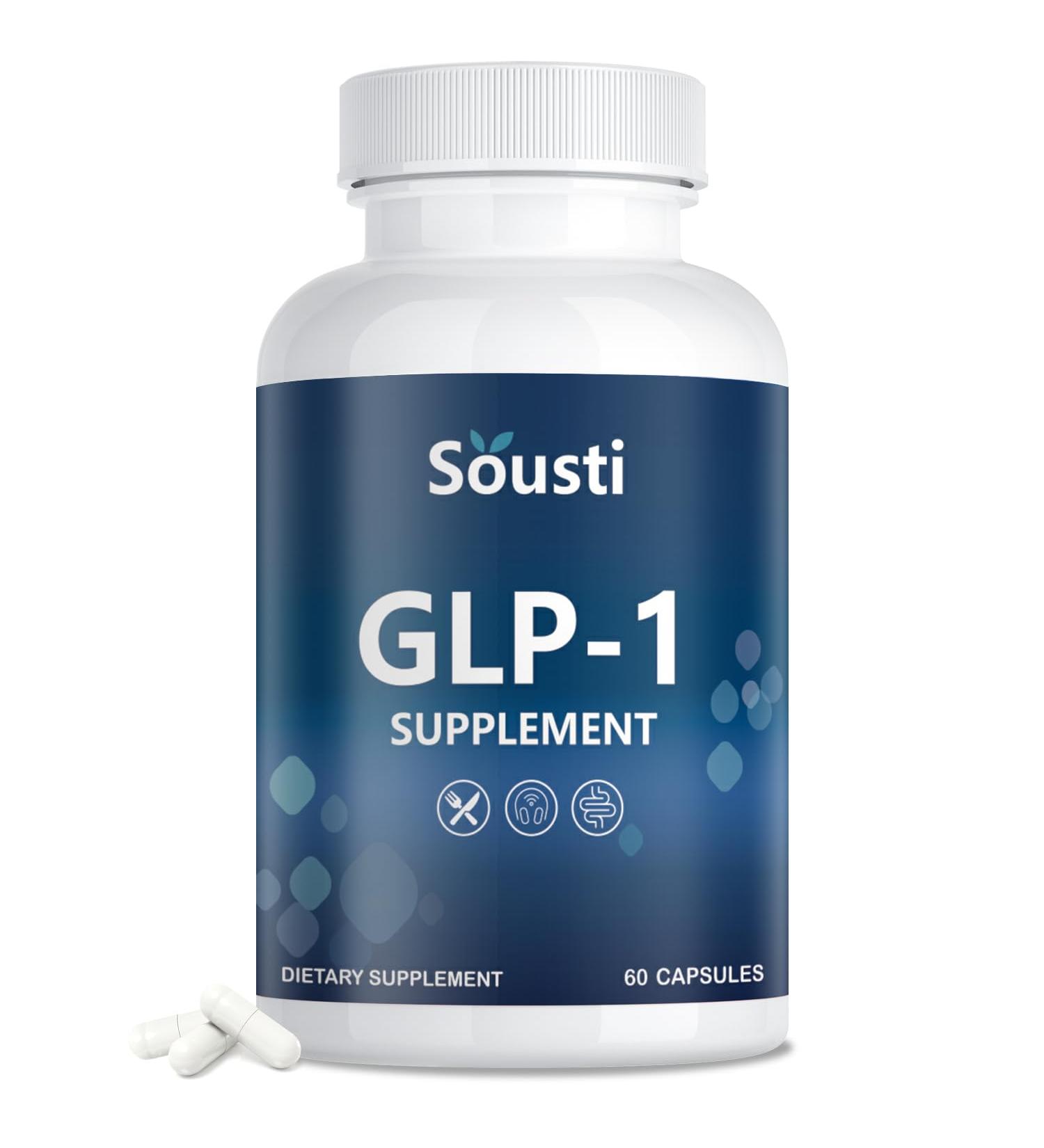 Sousti GLP-1 Supplement Support GLP Activate Natural Formula for Women & Men GLP-1 Supplement for Metabolic Energy and Overall Health Take Before Meal (60 Capsules) - Buy Online on GoSupps.com