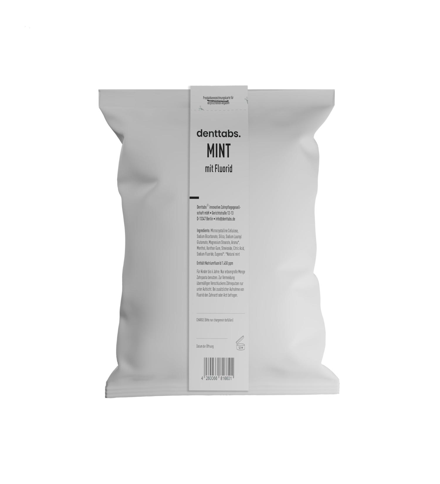 Denttabs Bulk Bag: 1kg Strawberry - without fluoride