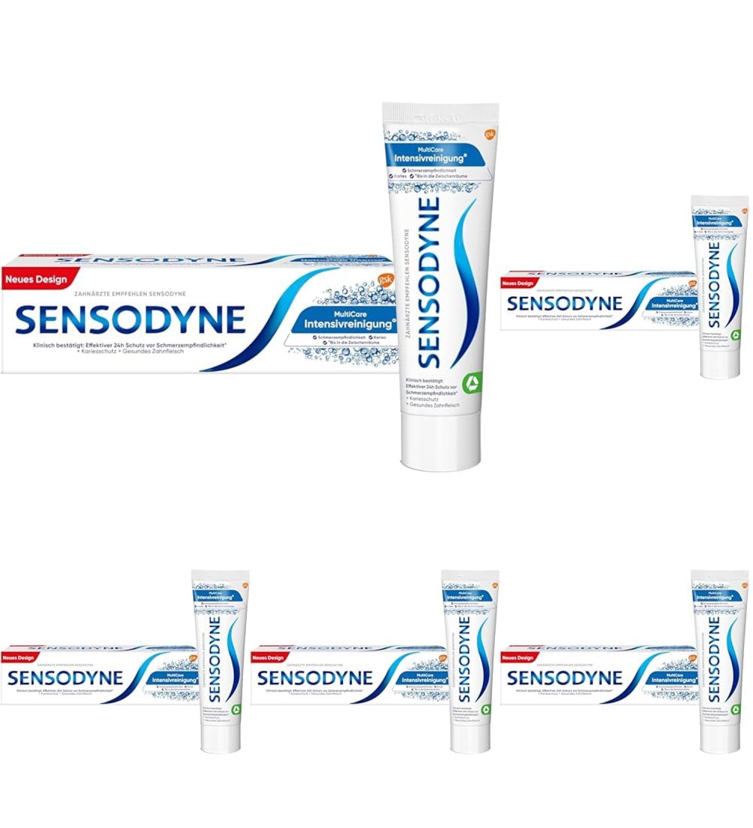 Sensodyne Multicare Intensive Cleaning Toothpaste - 75ml (5 Pack) | Fluoride Daily Care for Sensitive Teeth - Buy Online on GoSupps.com