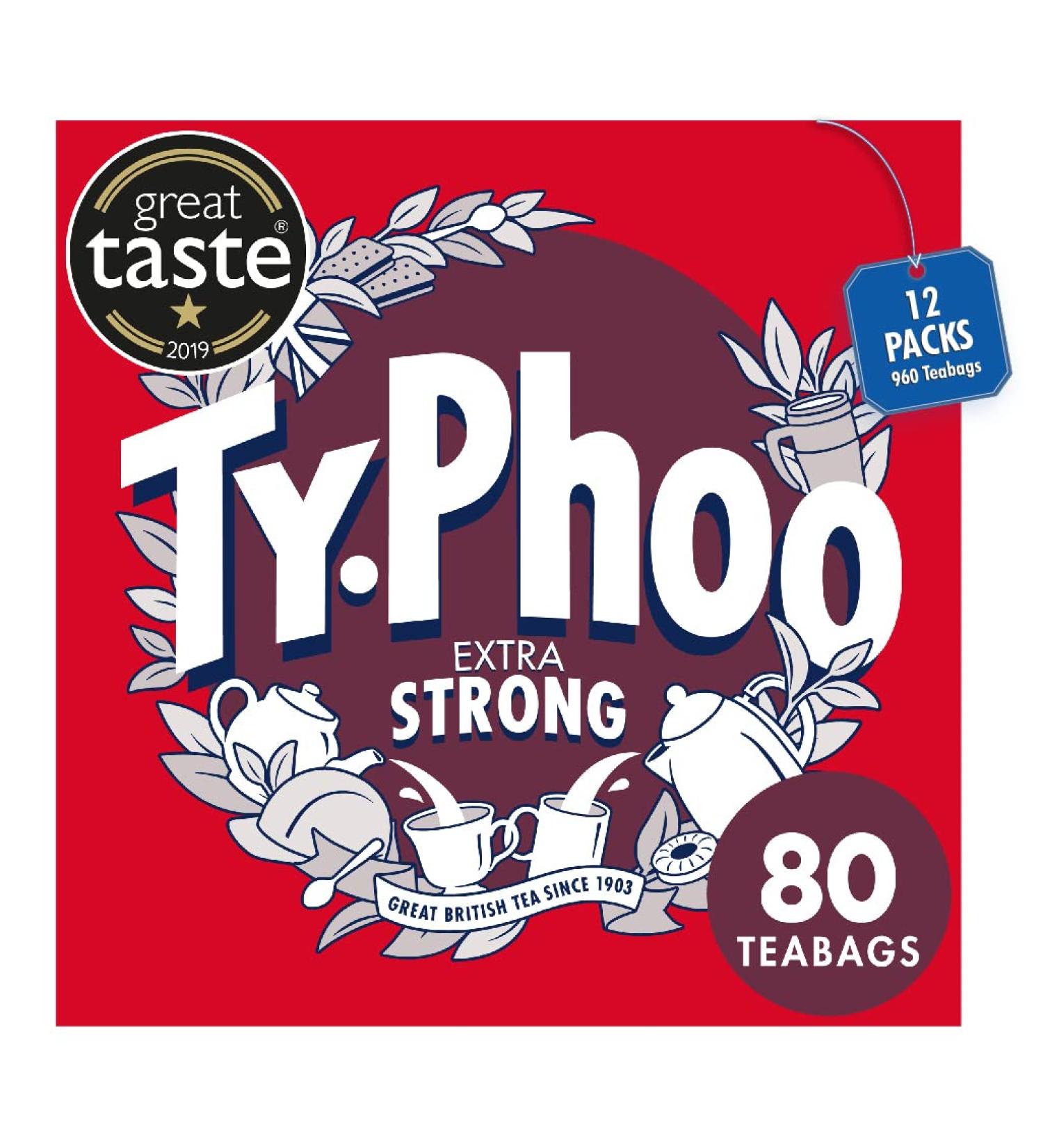 Typhoo Tea Extra Strong Orange Pekoe Tea 80 Count - Buy Online on GoSupps.com