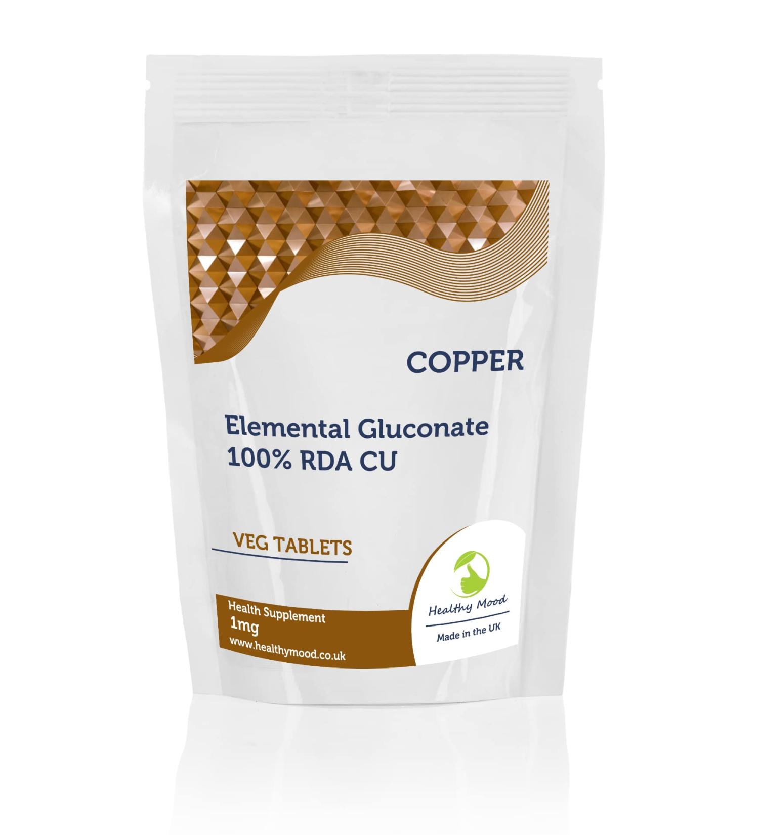 Copper 1mg 90 Tablets - LetterBox Friendly UK Fast Delivery -Elemental Gluconate CU 100% RDA - Buy Online on GoSupps.com