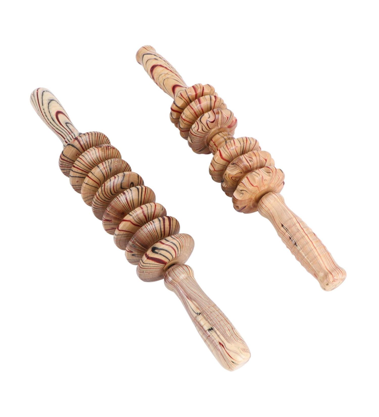 Beaupretty Wooden Massage Roller - Handheld Muscle Massager for Back & Body Relief | Eco-Friendly Wood Massage Device - Buy Online on GoSupps.com