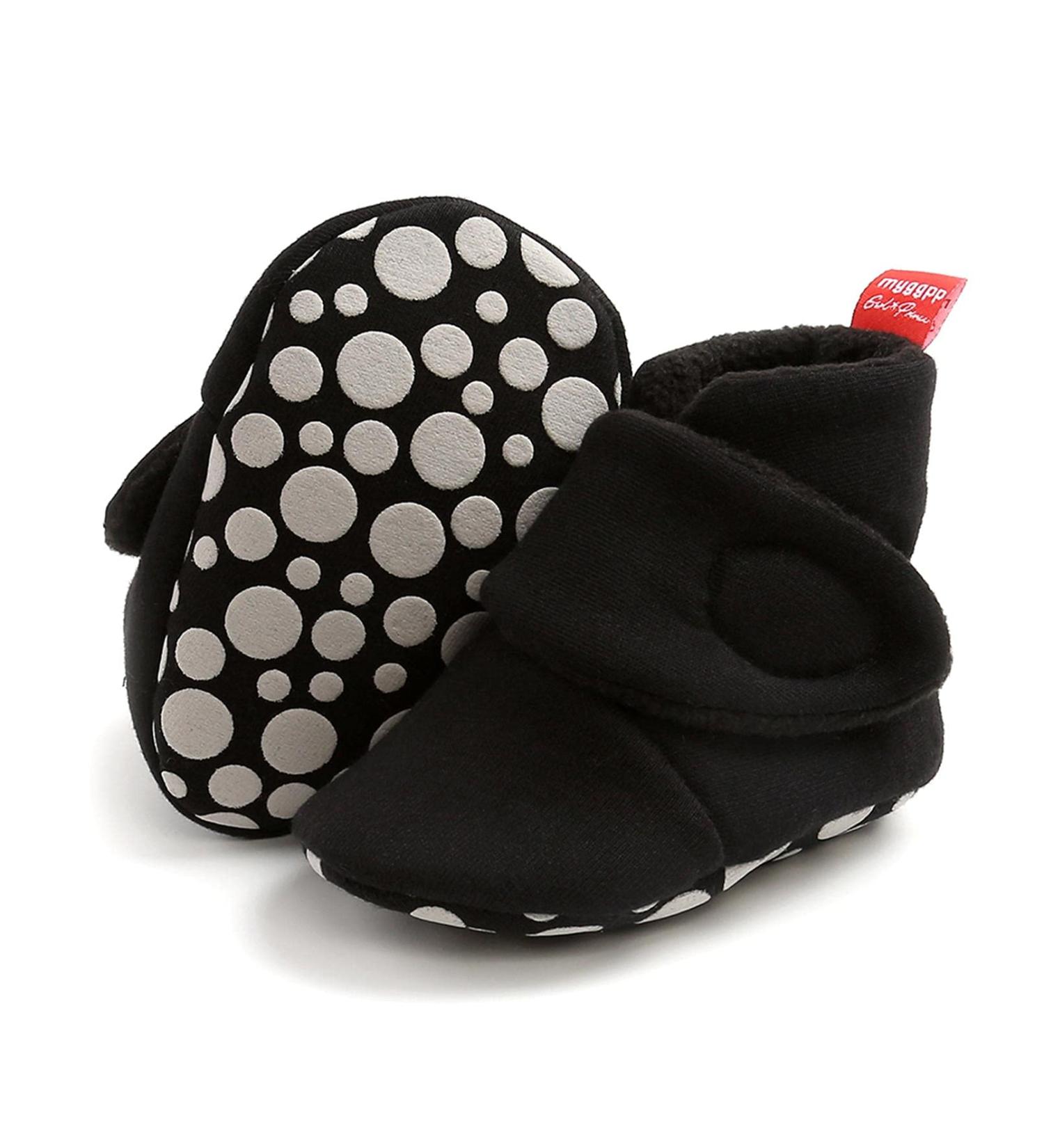Baby Booties Slippers | Infant Boots for First Steps | Winter Sock Crib Shoes | Boys Girls 0-18 Months | 6-12 Months C Black - Buy Online on GoSupps.com