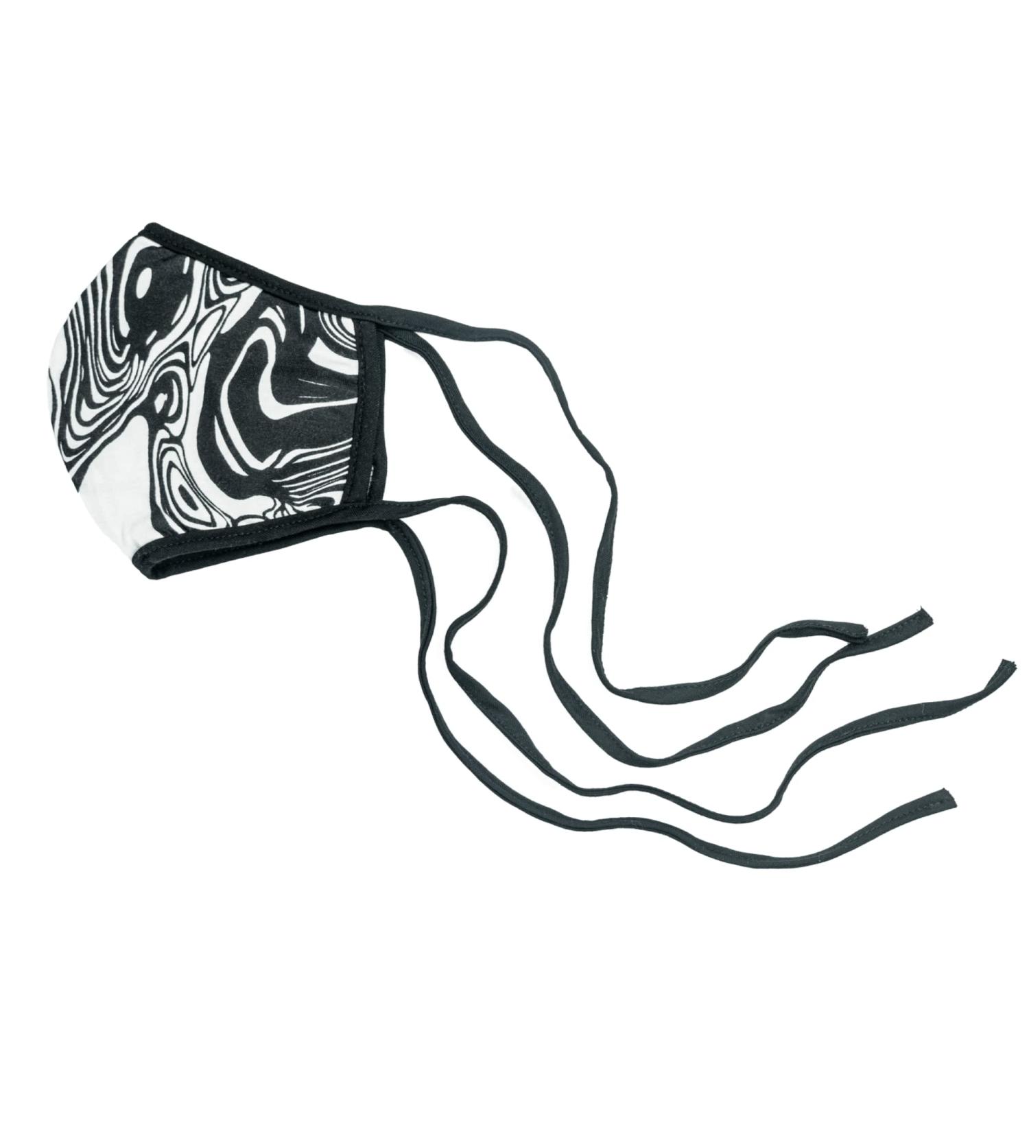 Face Mask Featuring Adjustable Ear Loops/Designer Breathable Face Mask/Head Wear Cloth/Face Mask For Women & Men Ayadk Grey Print Black