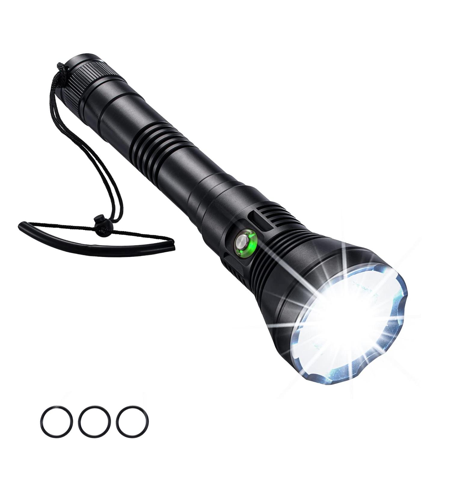 5000 Lumen XHP70 LED Scuba Diving Flashlight | Super Bright Military Torch | IPX6 Waterproof Submarine Light - Buy Online on GoSupps.com