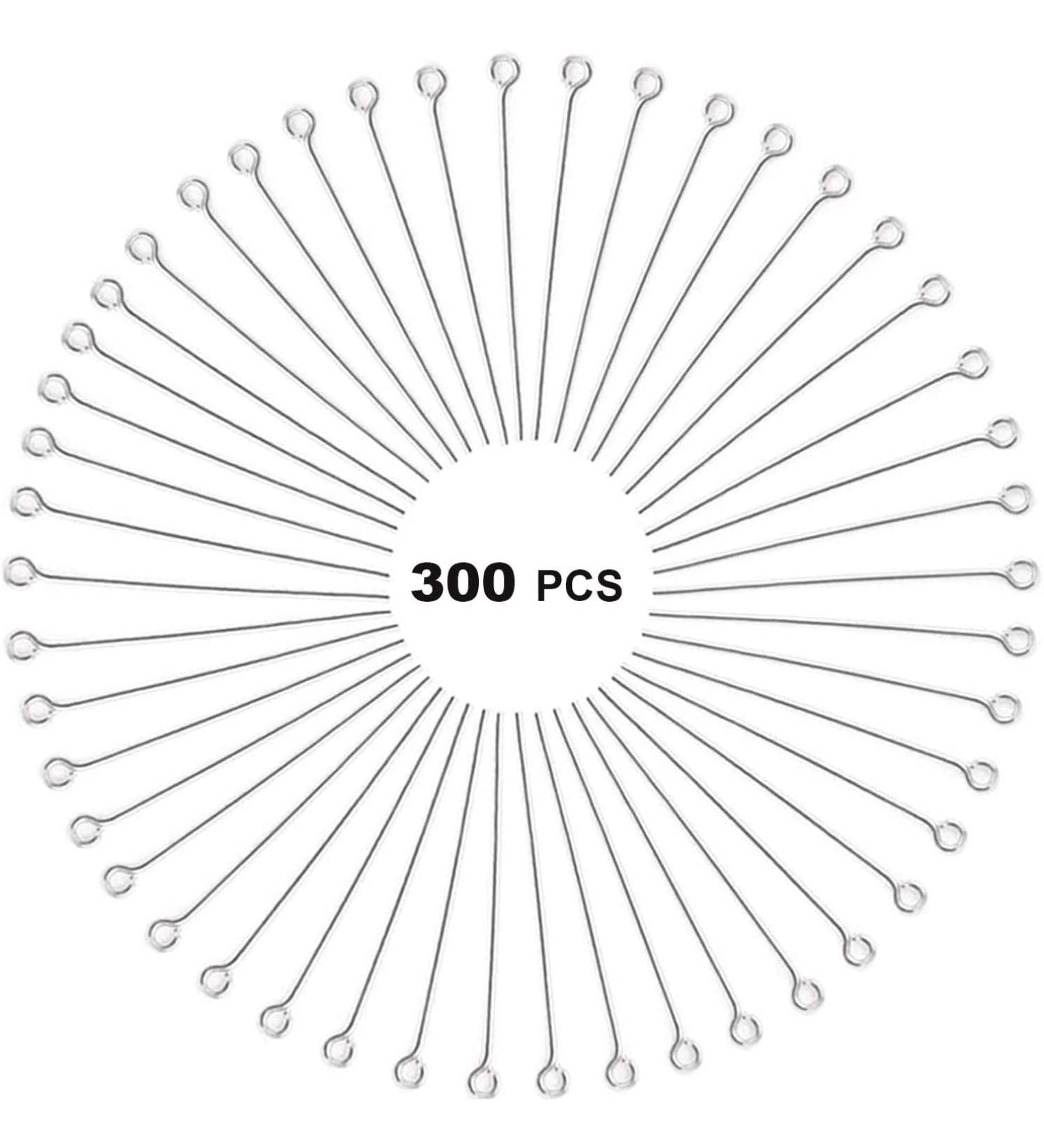 300 Pcs 1.6 304 Stainless Steel Open Eye Pins Headpins for Jewelry Making - Silver - Buy Online on GoSupps.com