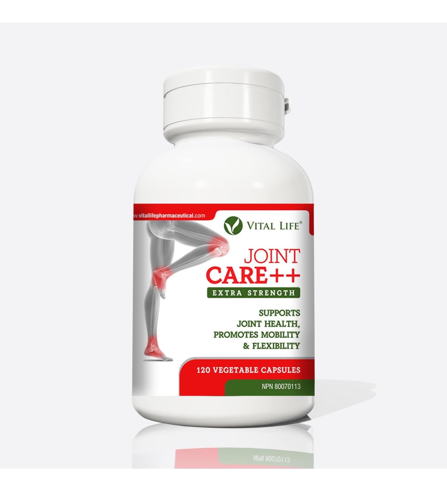 Vital Life Joint Care++ Extra Strength Joint Supplement - Antioxidant-Rich Joint Pain Relief Supplements with Turmeric for Osteo Joint Ease - 120 Vegan-Friendly Capsules - Buy Online on GoSupps.com