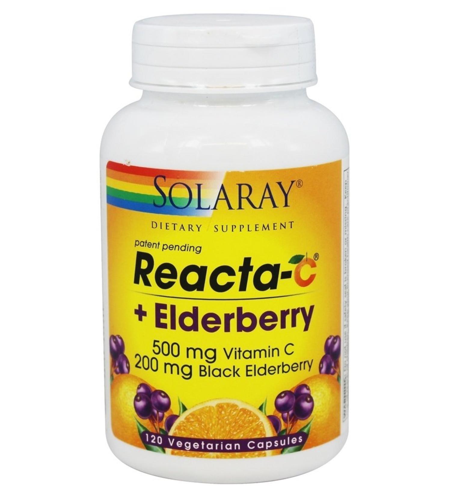 Solaray Reacta-C with Black Elderberry - 120 VegCaps for Immune Support - Buy Online on GoSupps.com