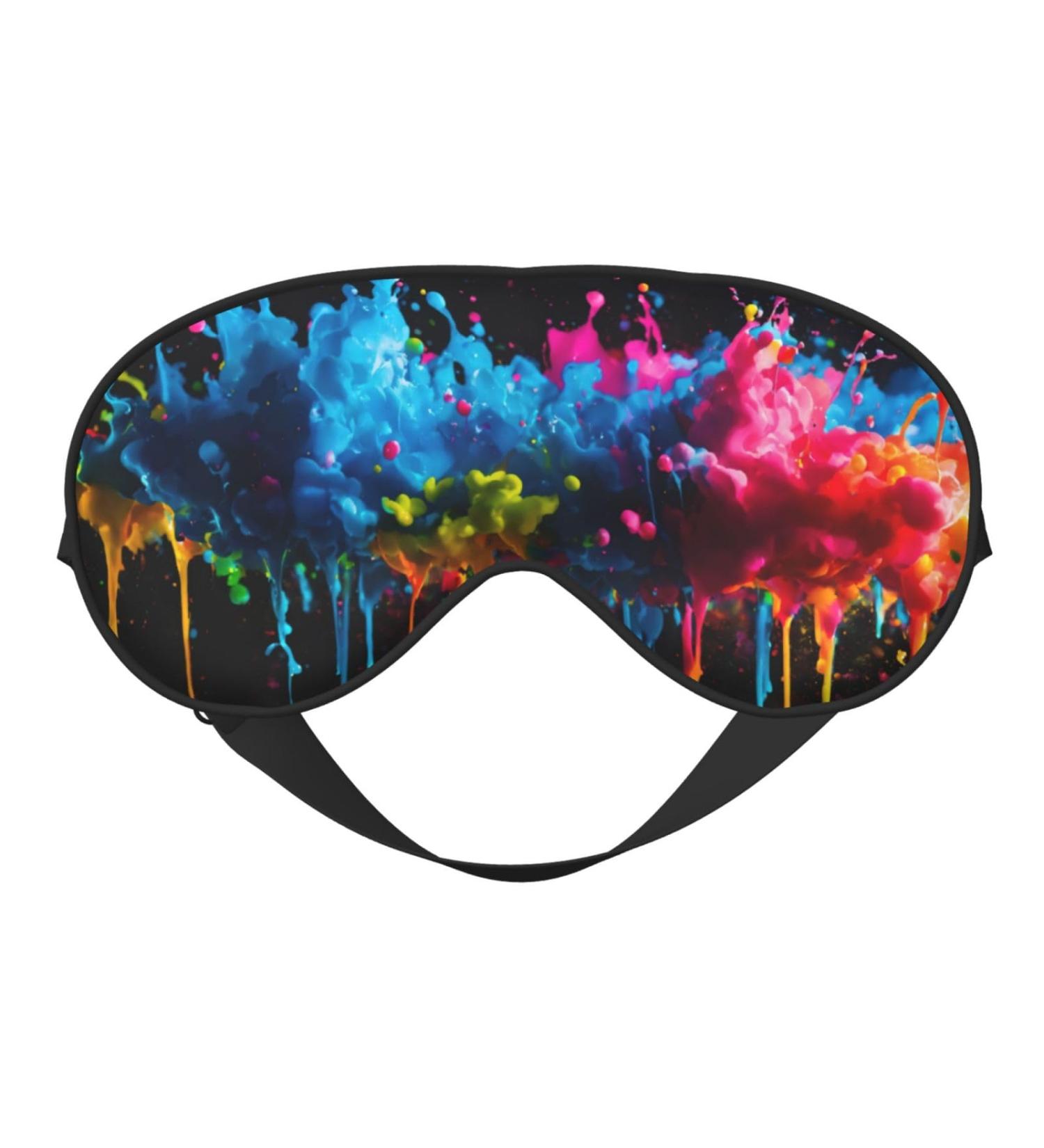 Paint Splatter Backdrop Print Unisex Sleep Mask - Double-Sided Eye Mask for Sound Sleep & Skin Care | International Shipping - Buy Online on GoSupps.com