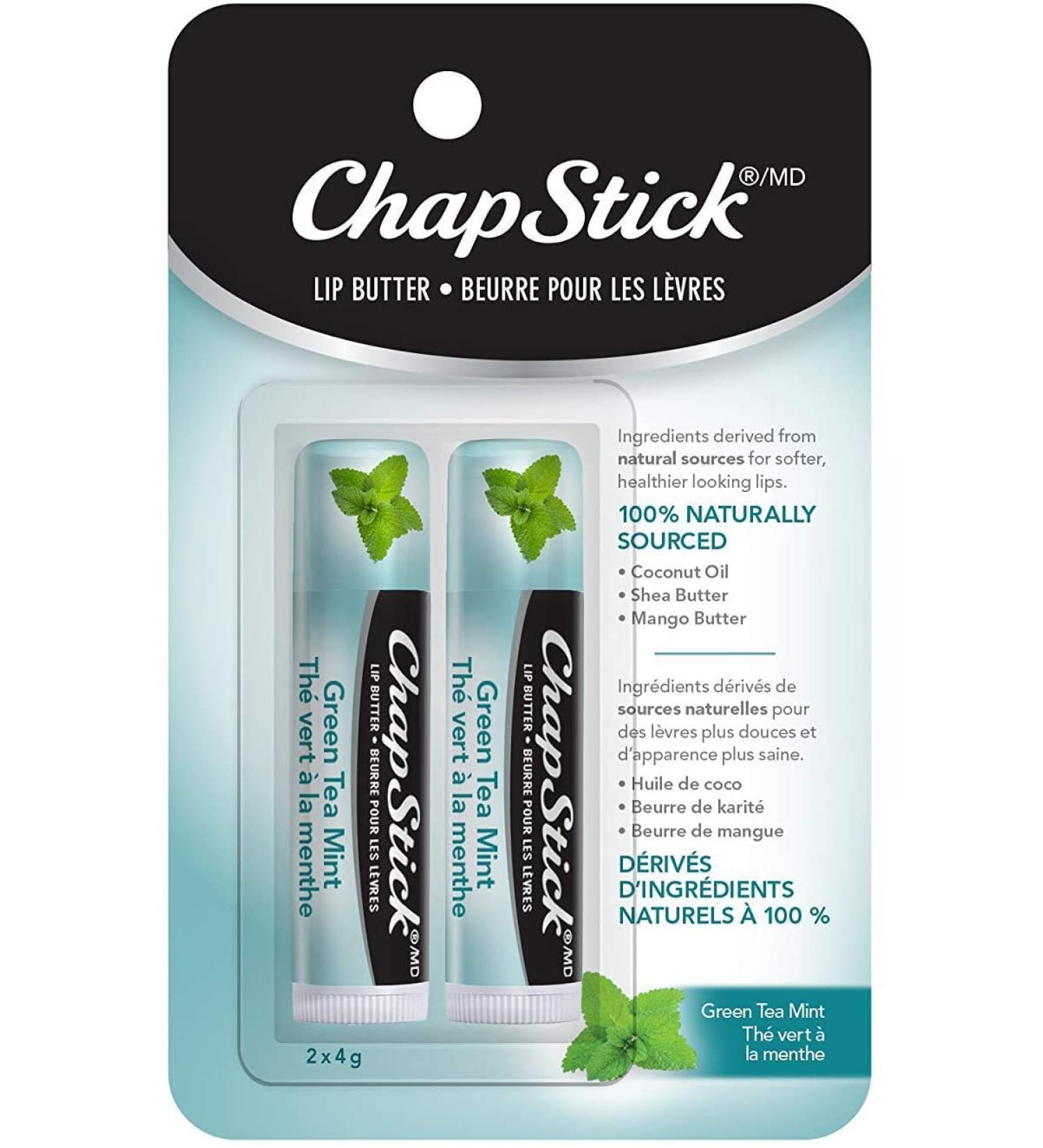 ChapStick Lip Butter Green Tea Mint Flavour 2 Tubes - Buy Online on GoSupps.com