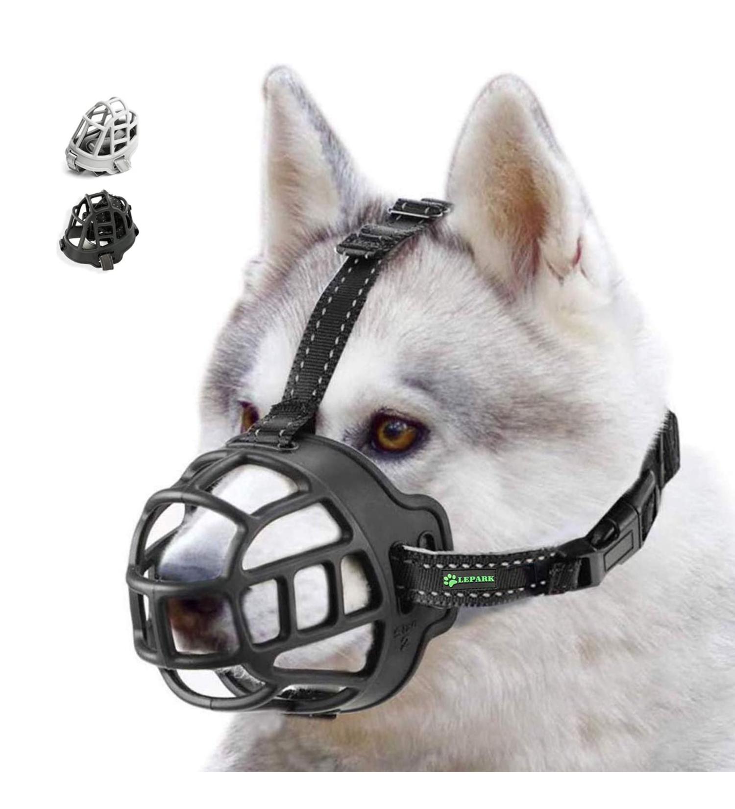 Ilepark Basket Muzzle for Dogs - Silicone Breathable & Adjustable - Size 1 Black | Prevents Barking Biting & Chewing - Buy Online on GoSupps.com
