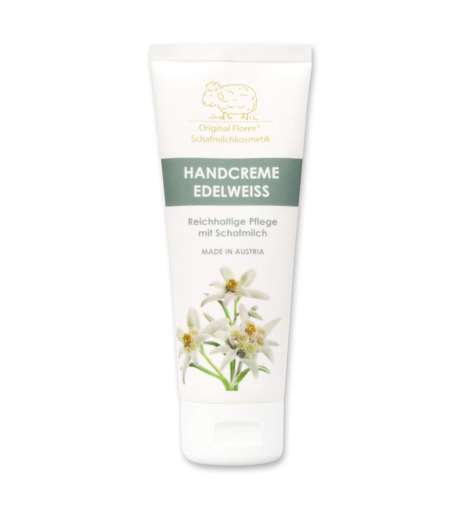 Florex Hand Cream Edelweiss - Rich intensive care for dry stressed hands with sheep's milk without palm oil 75 ml