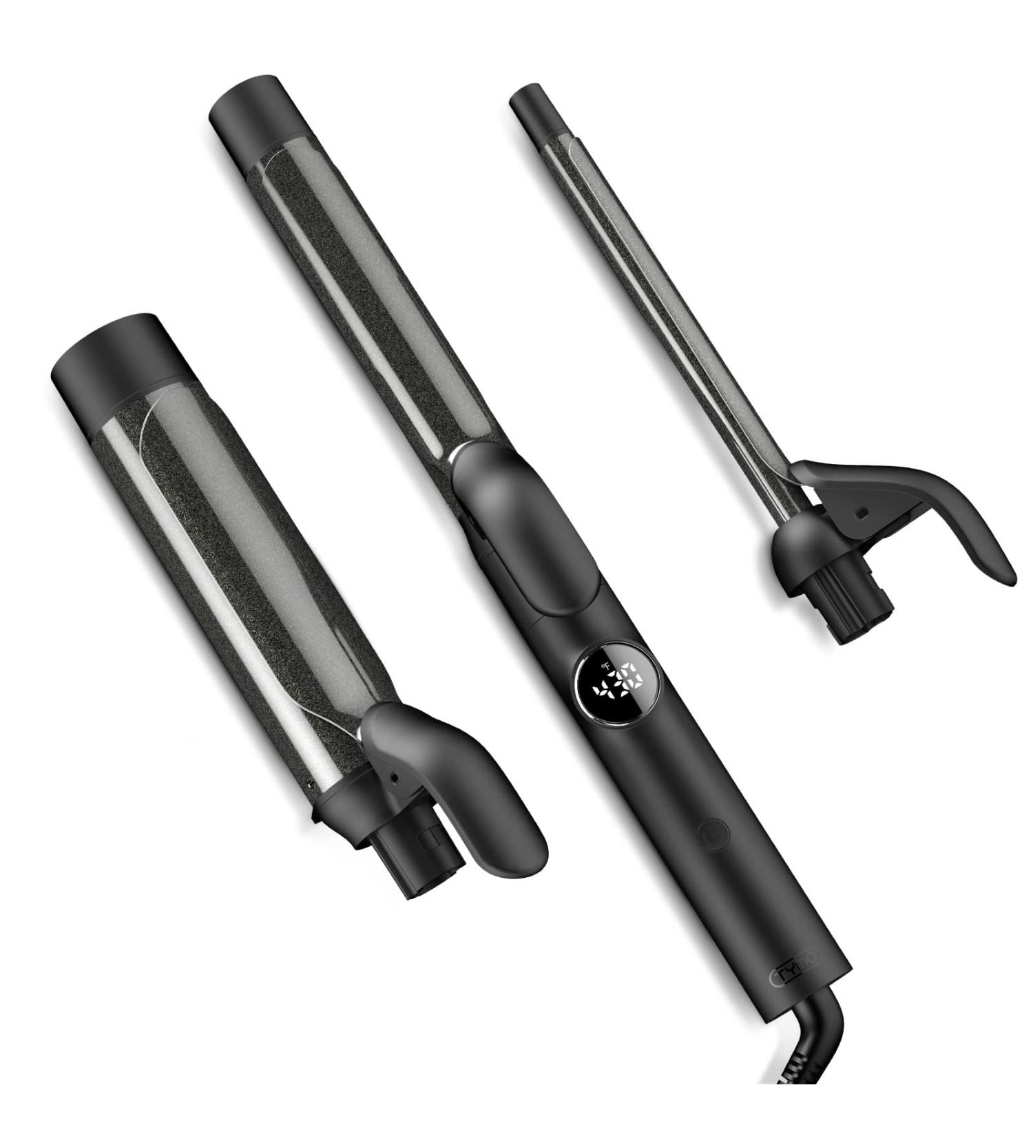 TYMO Curling Iron Set with 3 Barrels, Instant Heat Up, 5-Temps (Up to 430F), Intelligent Temp Control - Dual Voltage Hair Curler for All Hair Types - Black - Buy Online on GoSupps.com