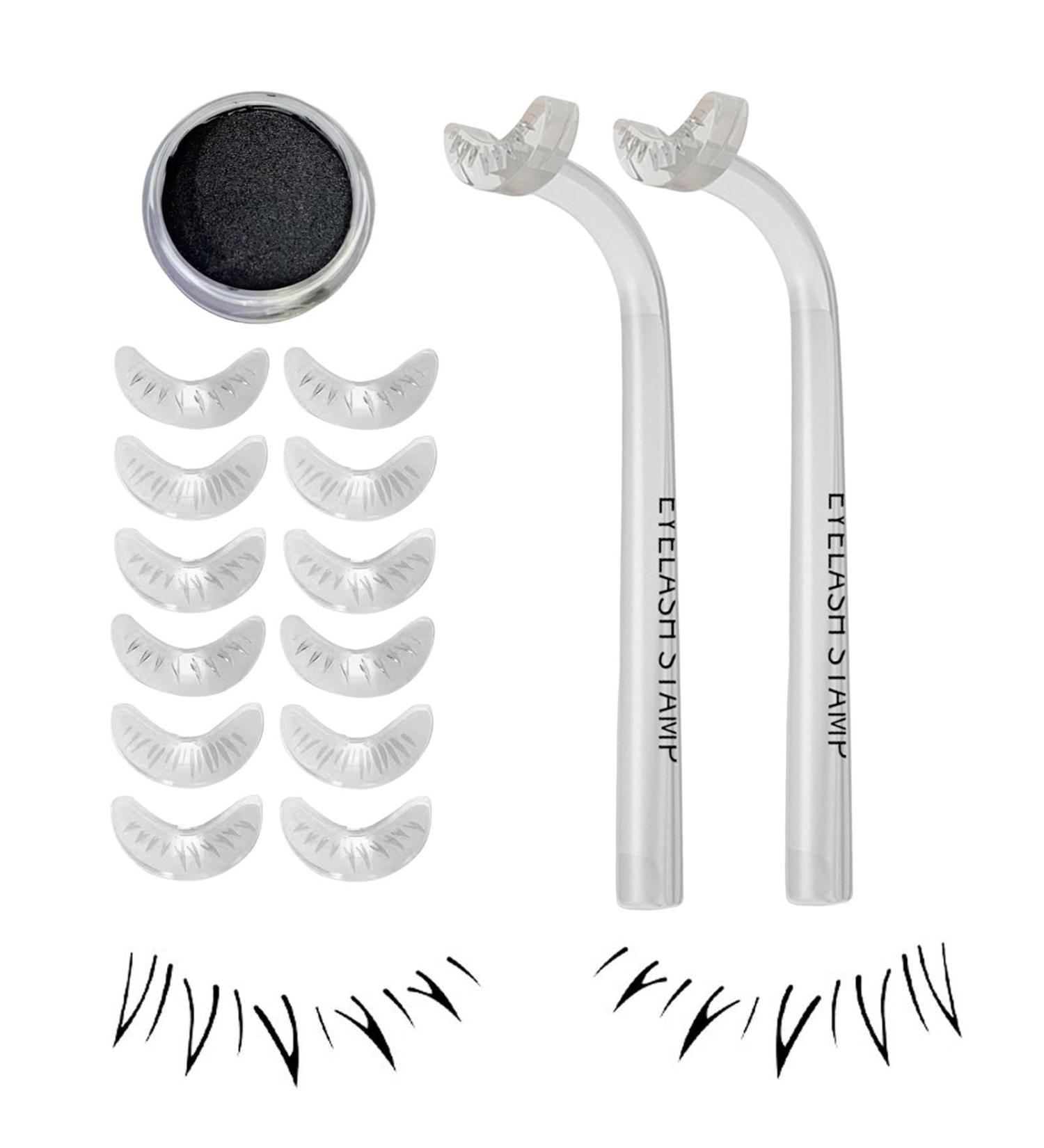 Siopob Eyelash Stamps | Smudge-proof Silicone Eyelash- Stamp For Bottom Lashes - Everyday Natural Face Look Supplies For Working Dating Gathering Home Traveling Transparent Left and Right Handles + 6 Pairs of Replacement Heads + Ink Pad - Buy Online on GoSupps.com