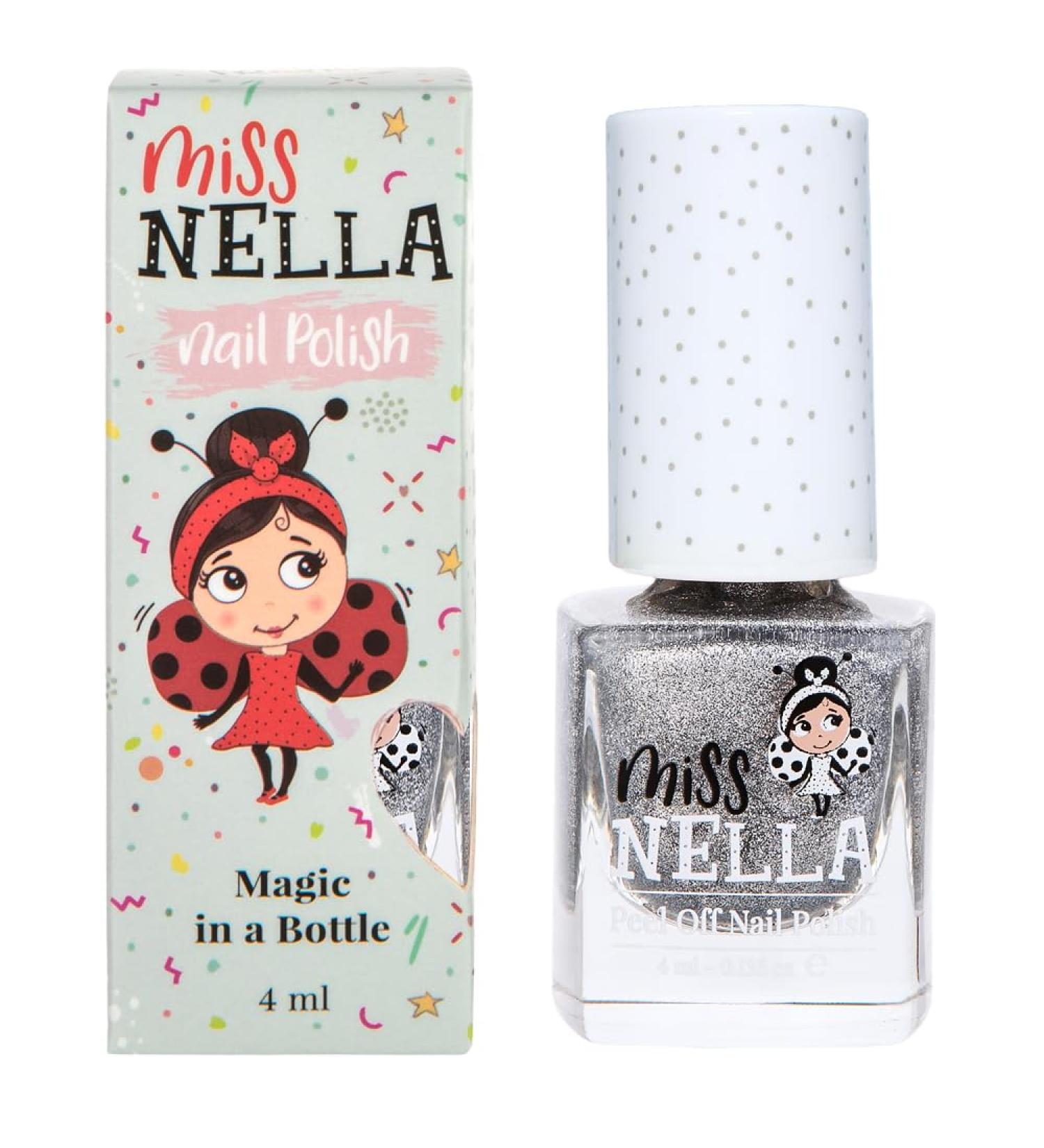 Miss Nella Shooting Star Peel-Off Nail Polish for Kids | Non-Toxic Water-Based Silver Glitter | Safe & Odorless - Buy Online on GoSupps.com