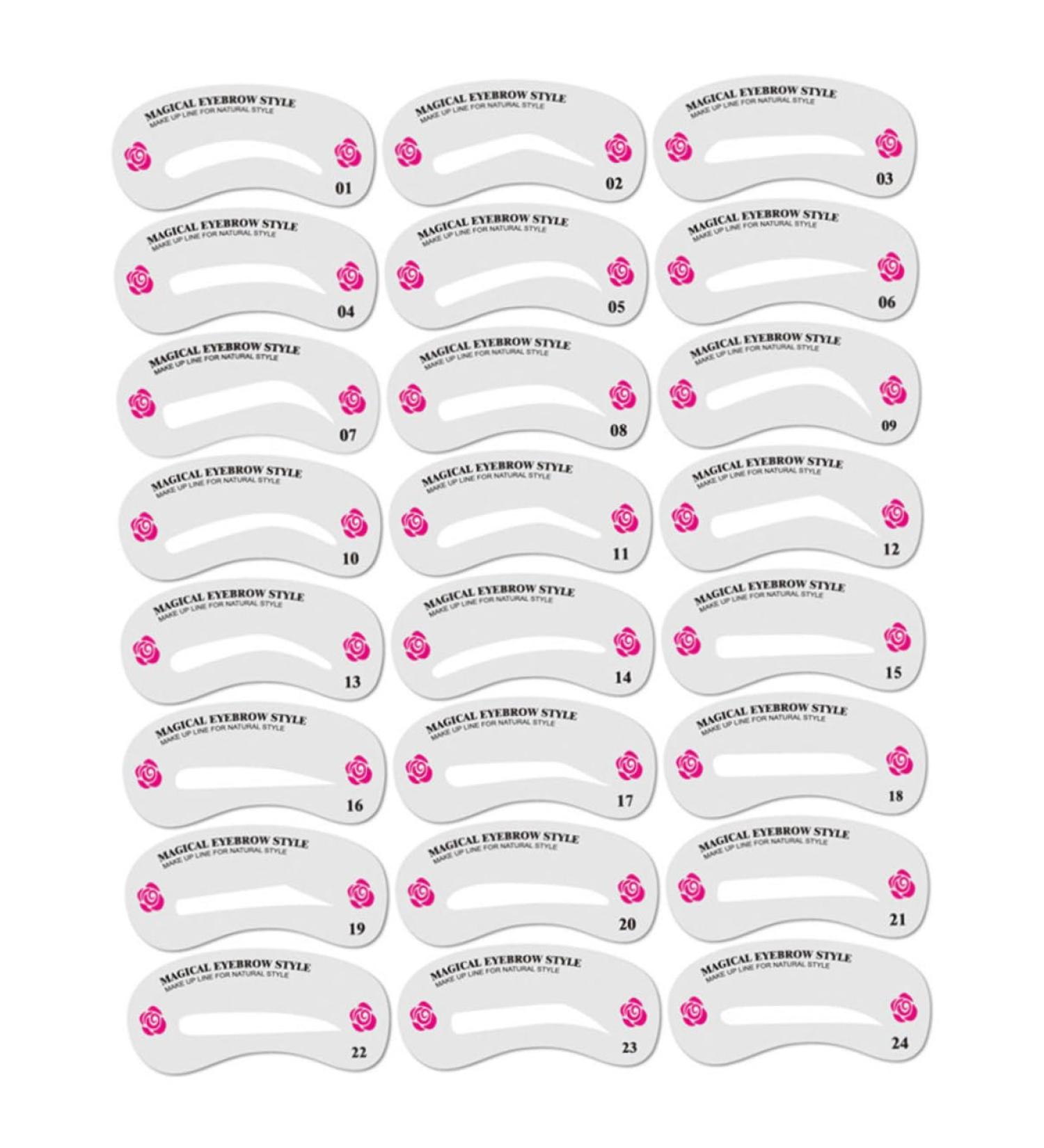Eyebrow Stencils Kit Brow Shaping Grooming Templat Styling Tool 24PCS - Buy Online on GoSupps.com