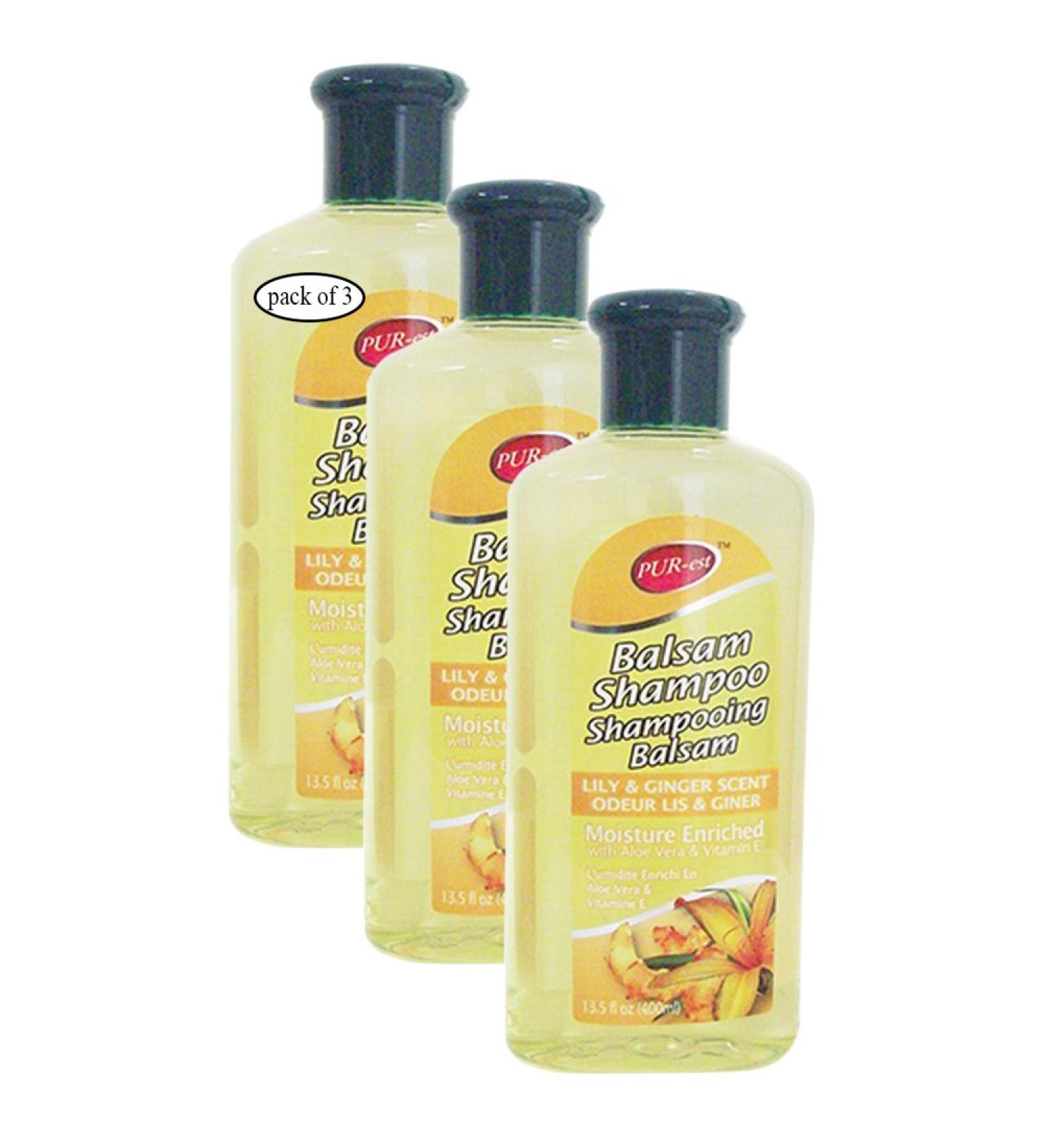 Balsam Shampoo with Lily & Ginger Scent(400ml) (Pack of 3) 310327 by Purest
