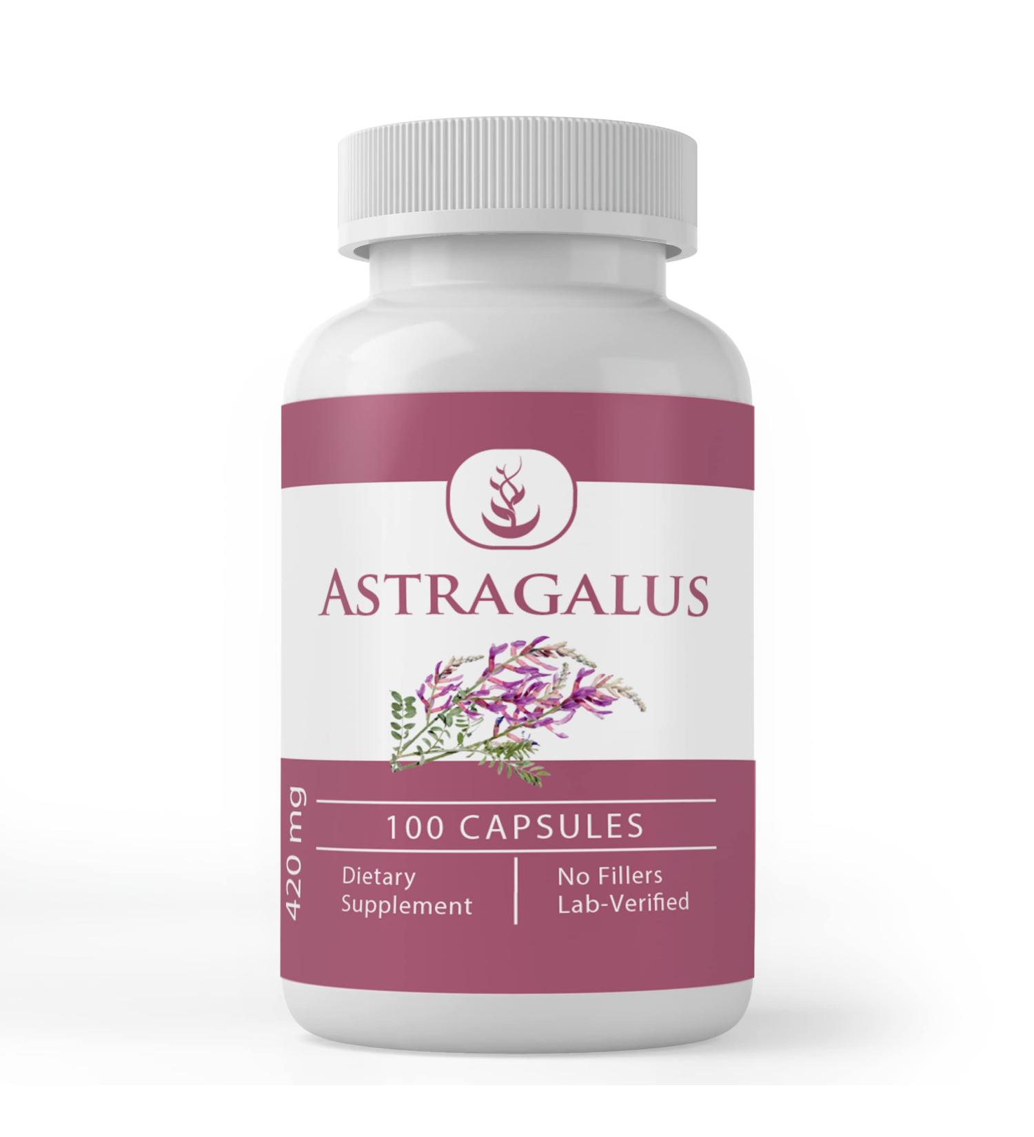 Organic Astragalus Extract Capsules - 100 Count | Pure Ingredients, Lab Verified, No Additives - Buy Online on GoSupps.com