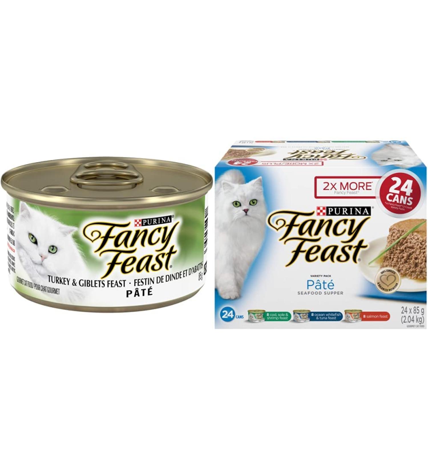 Fancy Feast Turkey and Giblets Pate + Seafood Supper P t Wet Cat Food Variety Pack Cat Food + Seafood Supper P t (24 pack) - Buy Online on GoSupps.com