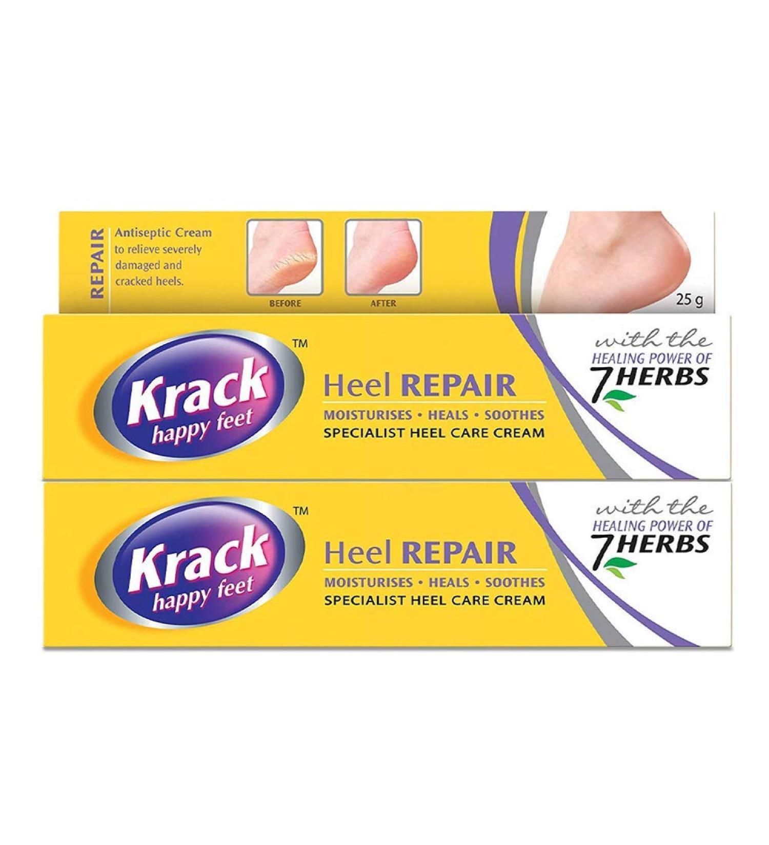 2 X Krack Heel Repair | Ayurvedic Foot Care Cream - Repair Dry Cracked Heels | 25g x 2 Pack - Shop Internationally! - Buy Online on GoSupps.com