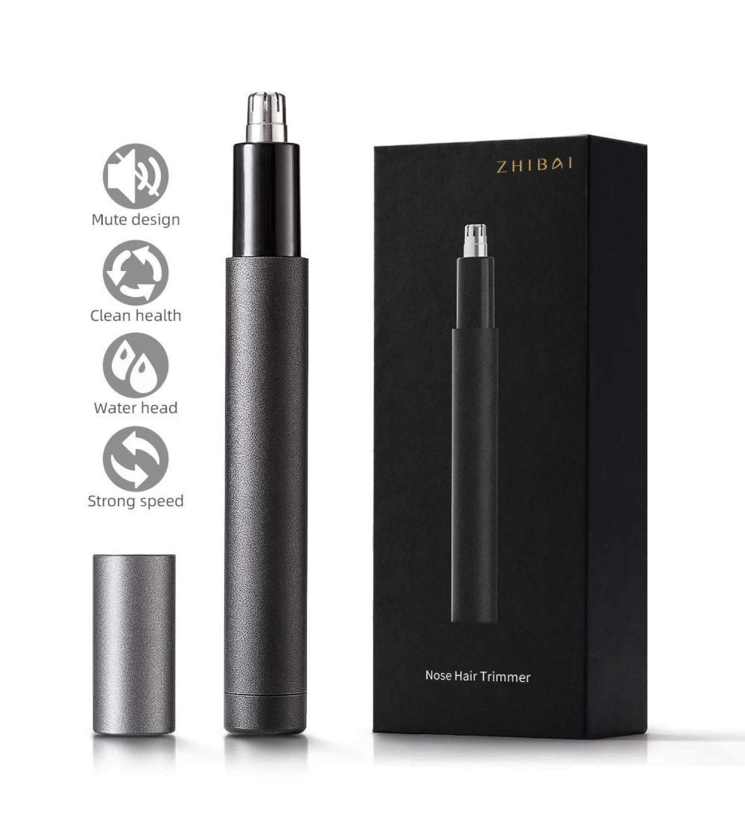ZHIBAI Ear and Nose Hair Trimmer - Painless Portable Dual Edge Battery-Operated Hair Remover for Men & Women IPX7 Waterproof - Buy Online on GoSupps.com