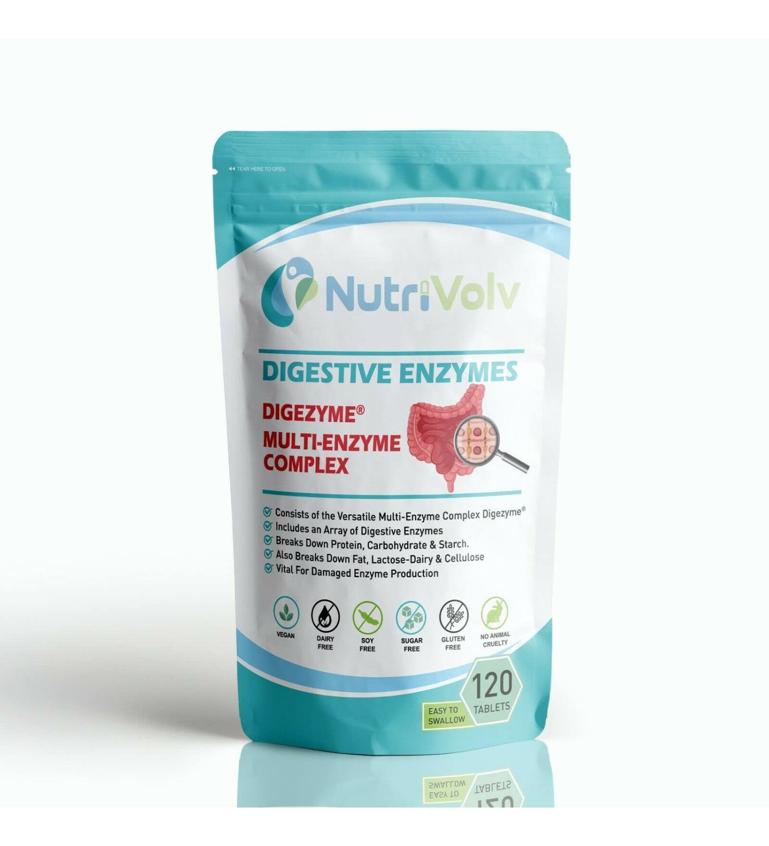 DigeZyme Digestive Enzymes 120 Tablets - Supports Gut Health & Digestion with 50mg Amino Acid Blend - Buy Online on GoSupps.com