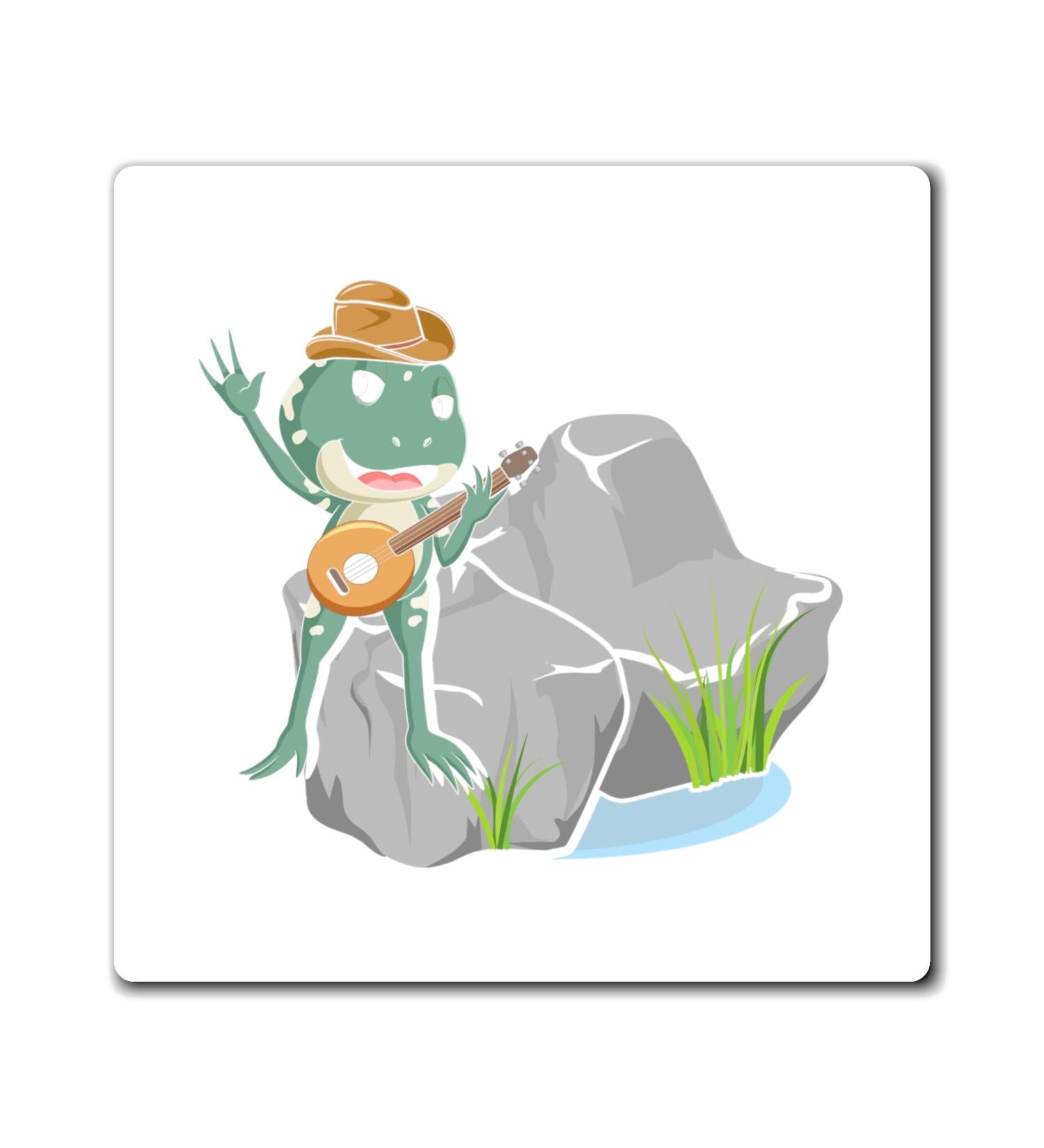 Hilarious Frog Wearing Cowboys Boots Lover Banjo Enthusiast Humorous Countryside Cowboy Amphibian Ecosystem Magnets 4" 4" - Buy Online on GoSupps.com