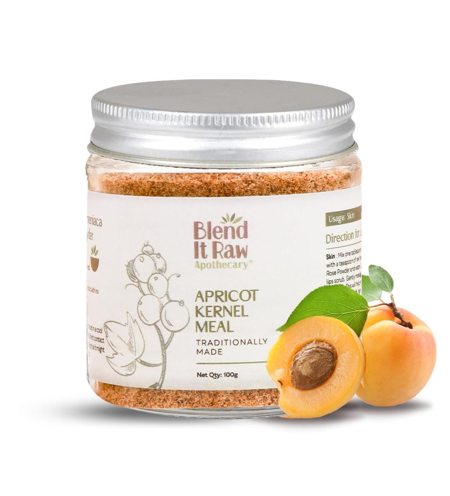 BEMT Apricot Kernel Meal - Natural Exfoliating Face & Body Scrub Gentle Skin & Hair Care Revitalizing Texture 100g