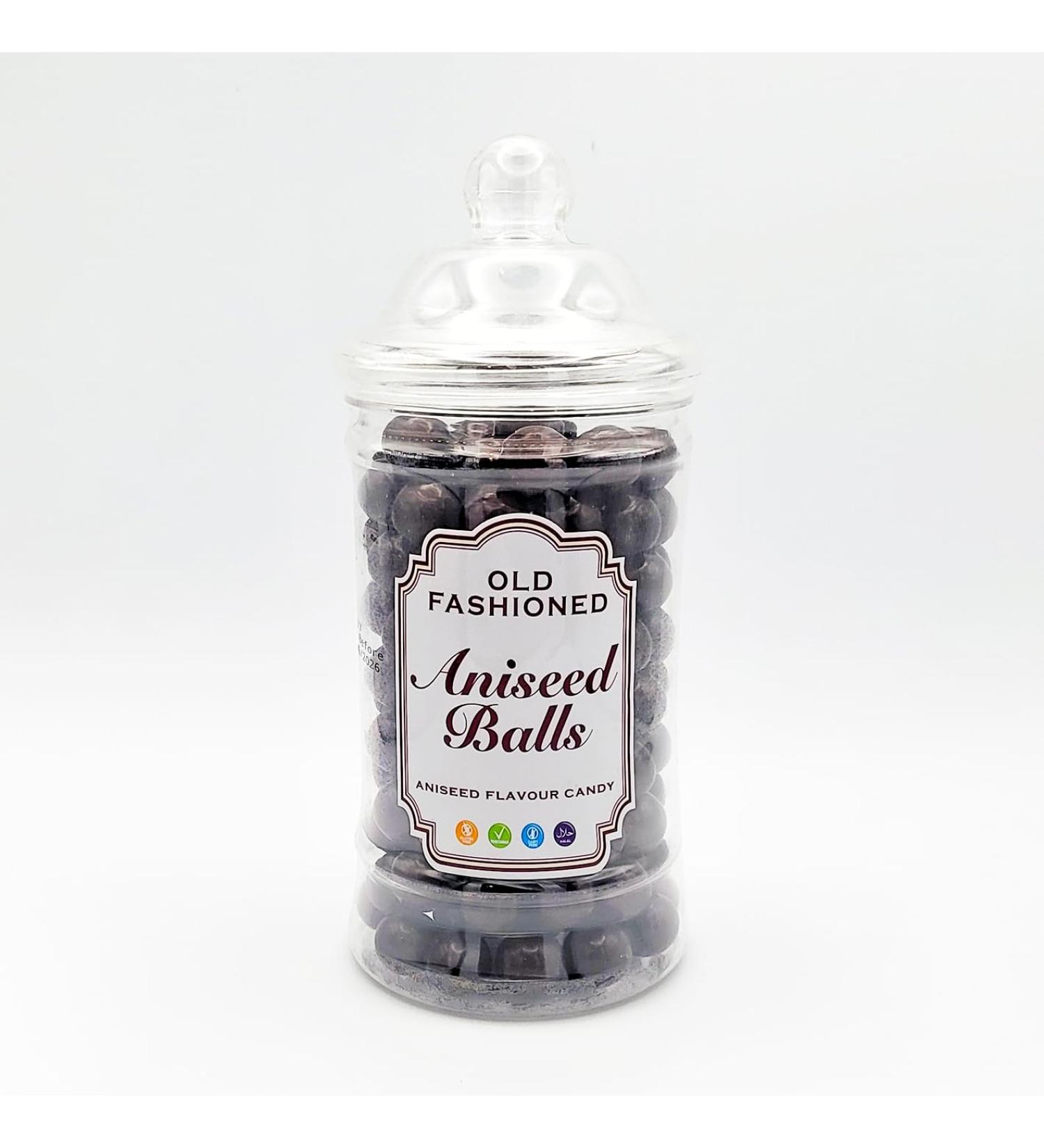 Aniseed Balls Halal Victorian Jar Gift Vintage Old English Sweets Reusable Jelly Traditional | 400g