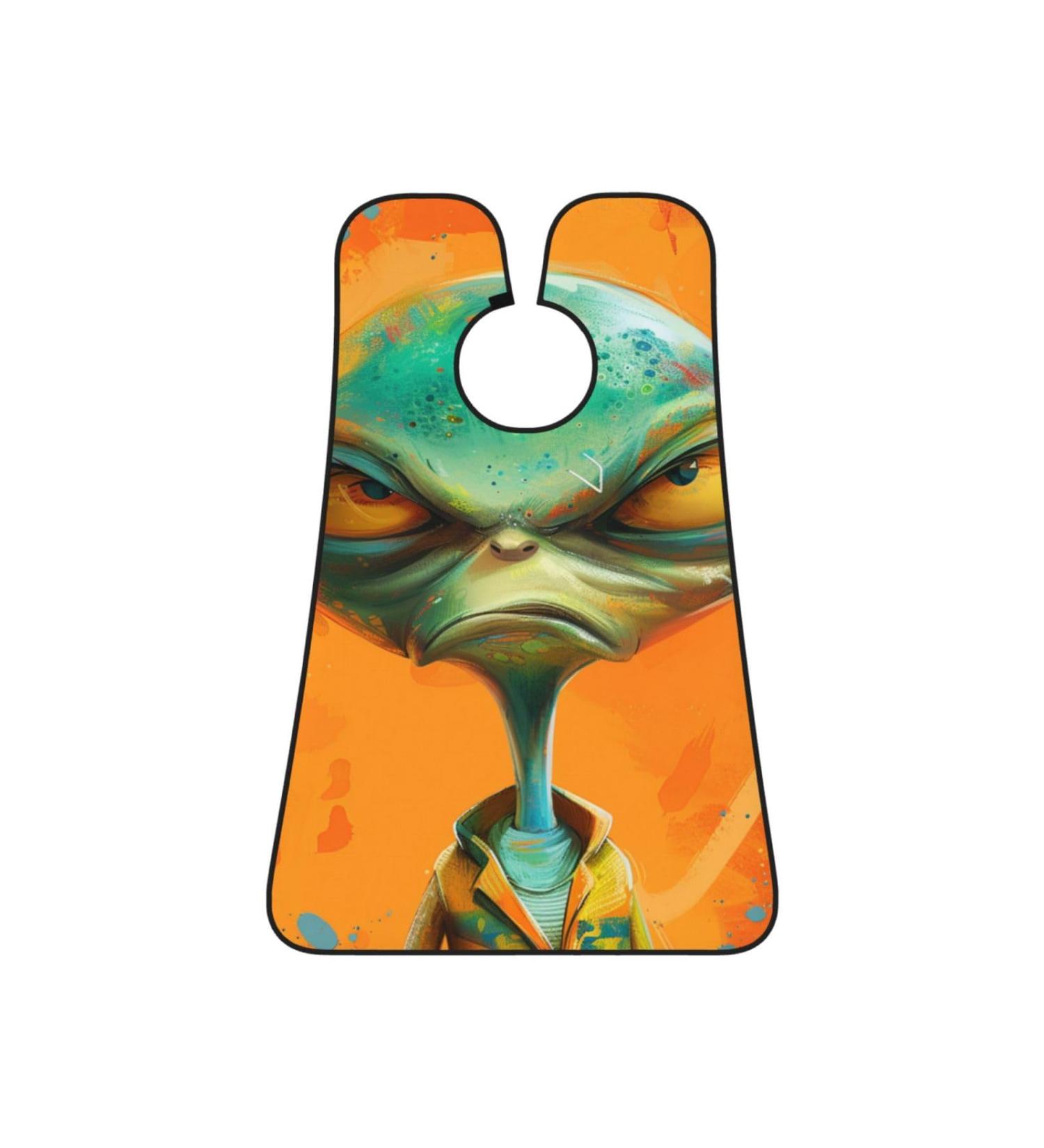 Angry Alien Print Beard Bib Apron | Non-Stick Hair Catcher for Men | Perfect Shaving Gift | One Size Black - Buy Online on GoSupps.com