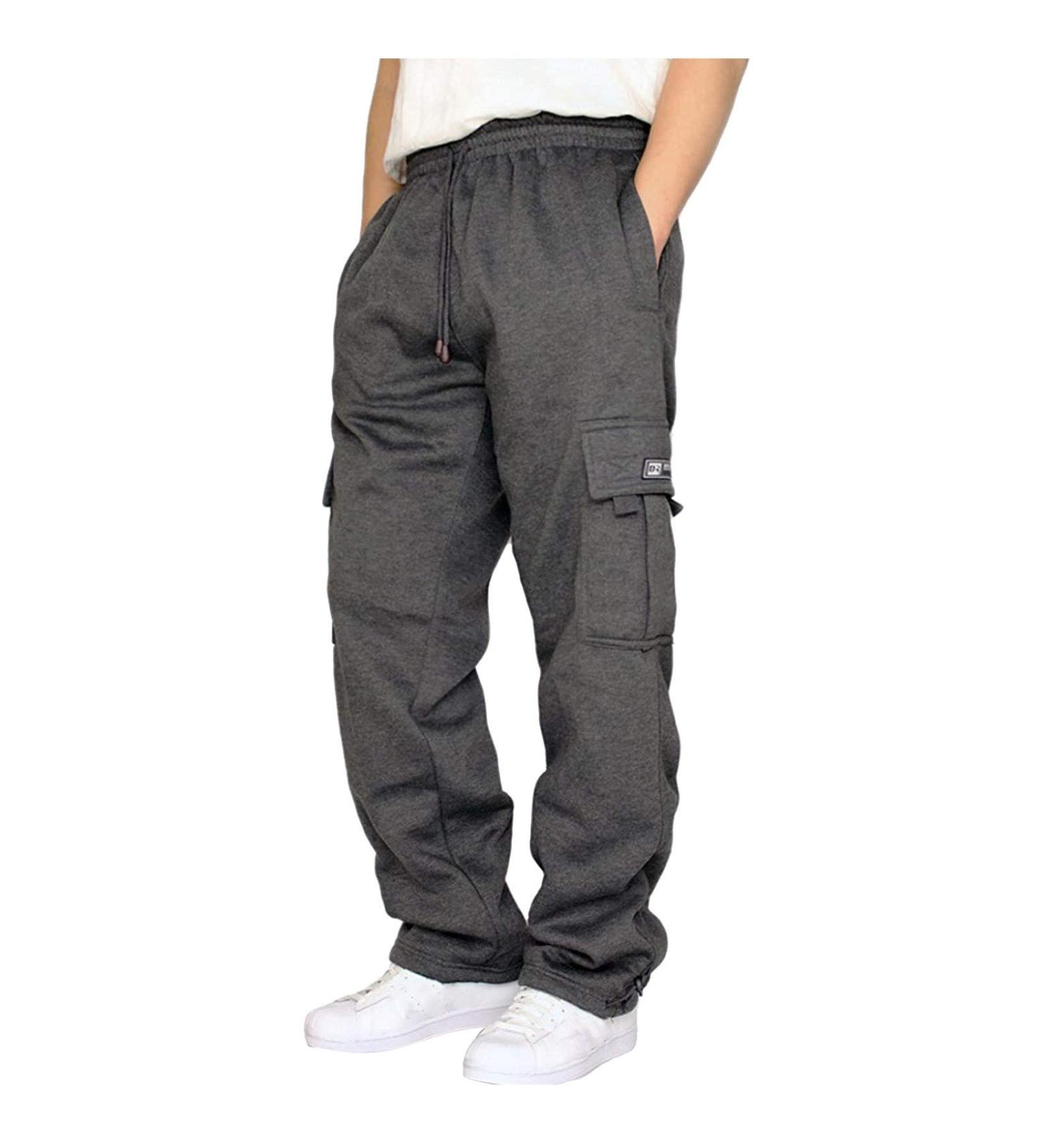 Men's Heavyweight Fleece Cargo Sweatpants - Dark Gray XL - Buy Online on GoSupps.com