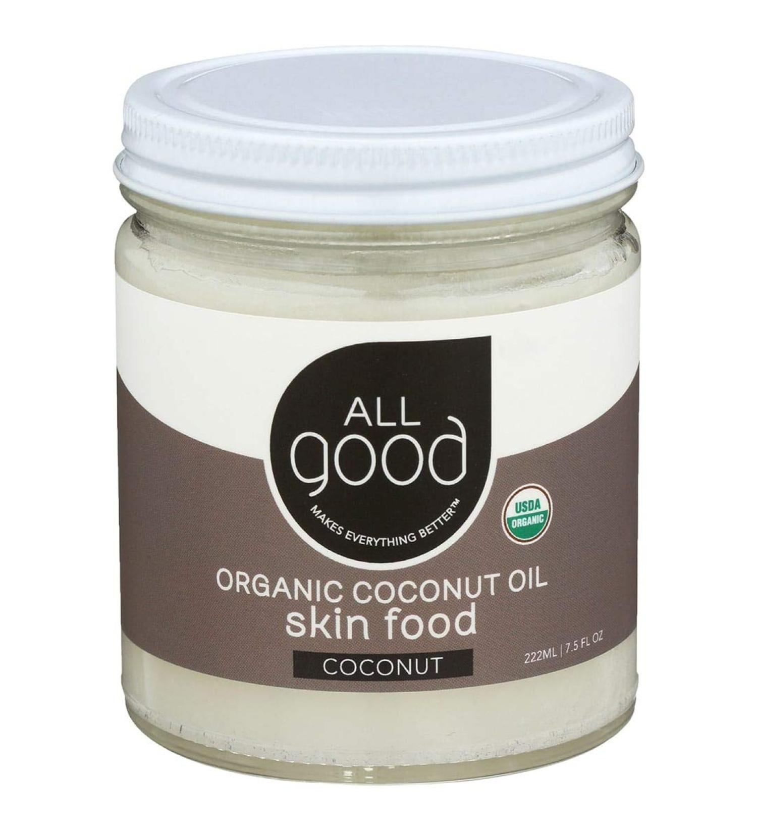 All Good Organic Coconut Oil Skin Food - Natural Moisturizing Skin Care - Non GMO - Vegan - 7.5 Fl Oz - Buy Online on GoSupps.com
