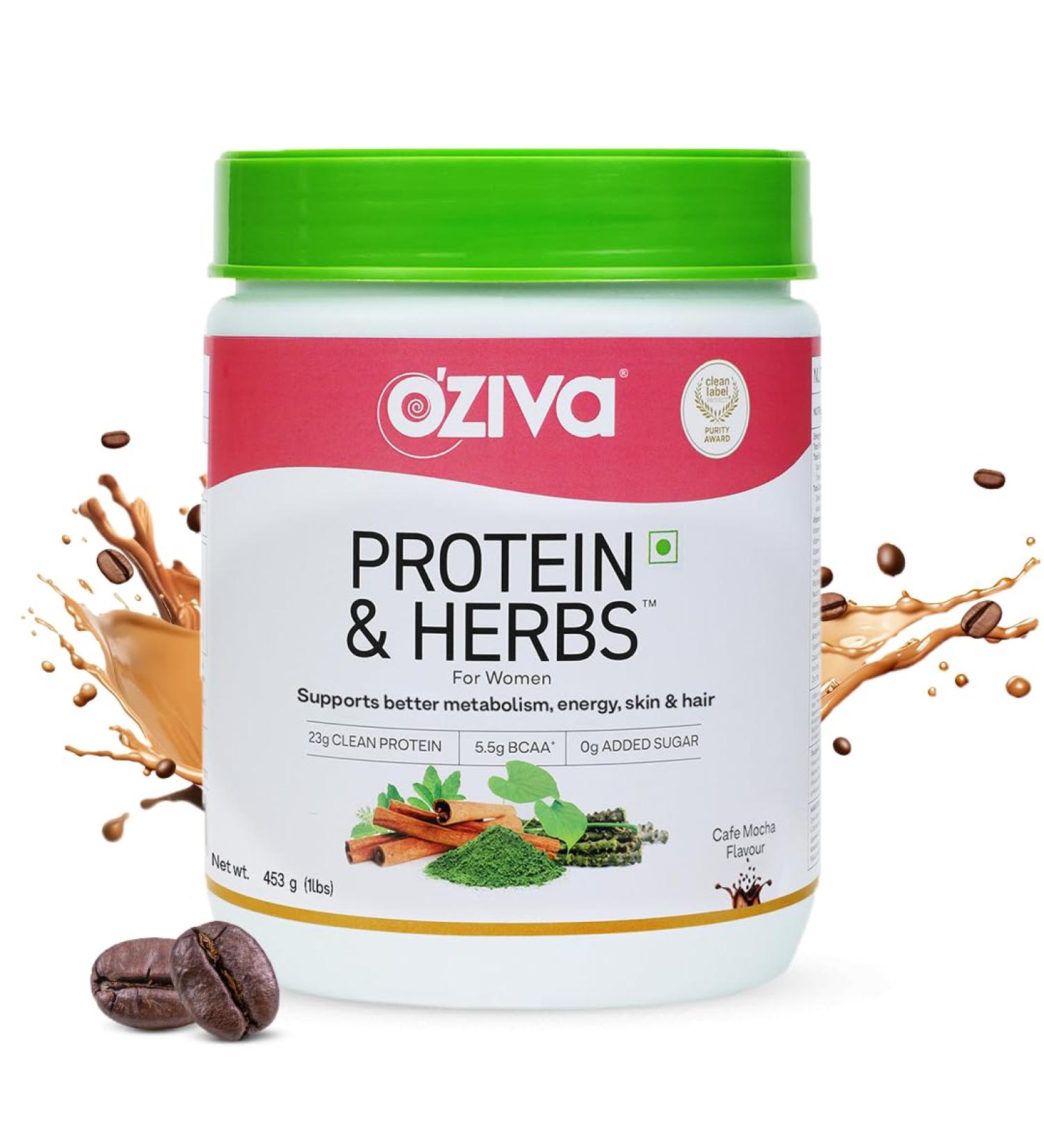 Organic Protein & Herbs for Women - Multivitamins Curcumin Shatavari & Tulsi for Metabolism Hormonal Balance & Healthy Skin & Hair - 1.1 lbs Cafe Mocha - Soy Free Gluten Free Non-GMO - Buy Online on GoSupps.com