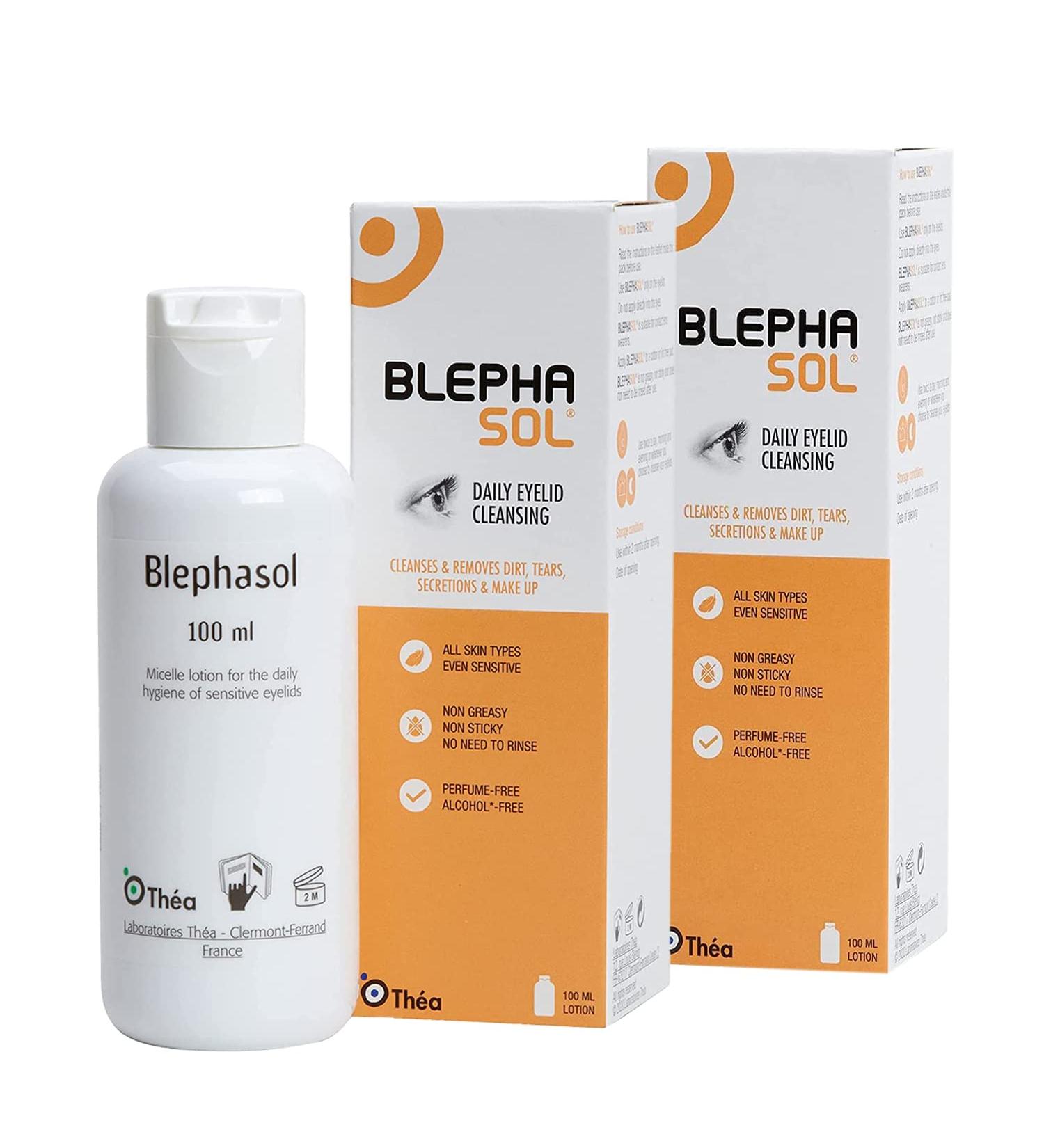 2 x Blephasol Micellar Eyelid Cleansing Lotion | Effective and Gentle Cleansing for Make-Up Removal Inflamed and Sensitive Eyelids | Soap & Alcohol-Free | Pack of 2 x 100 ml - Buy Online on GoSupps.com