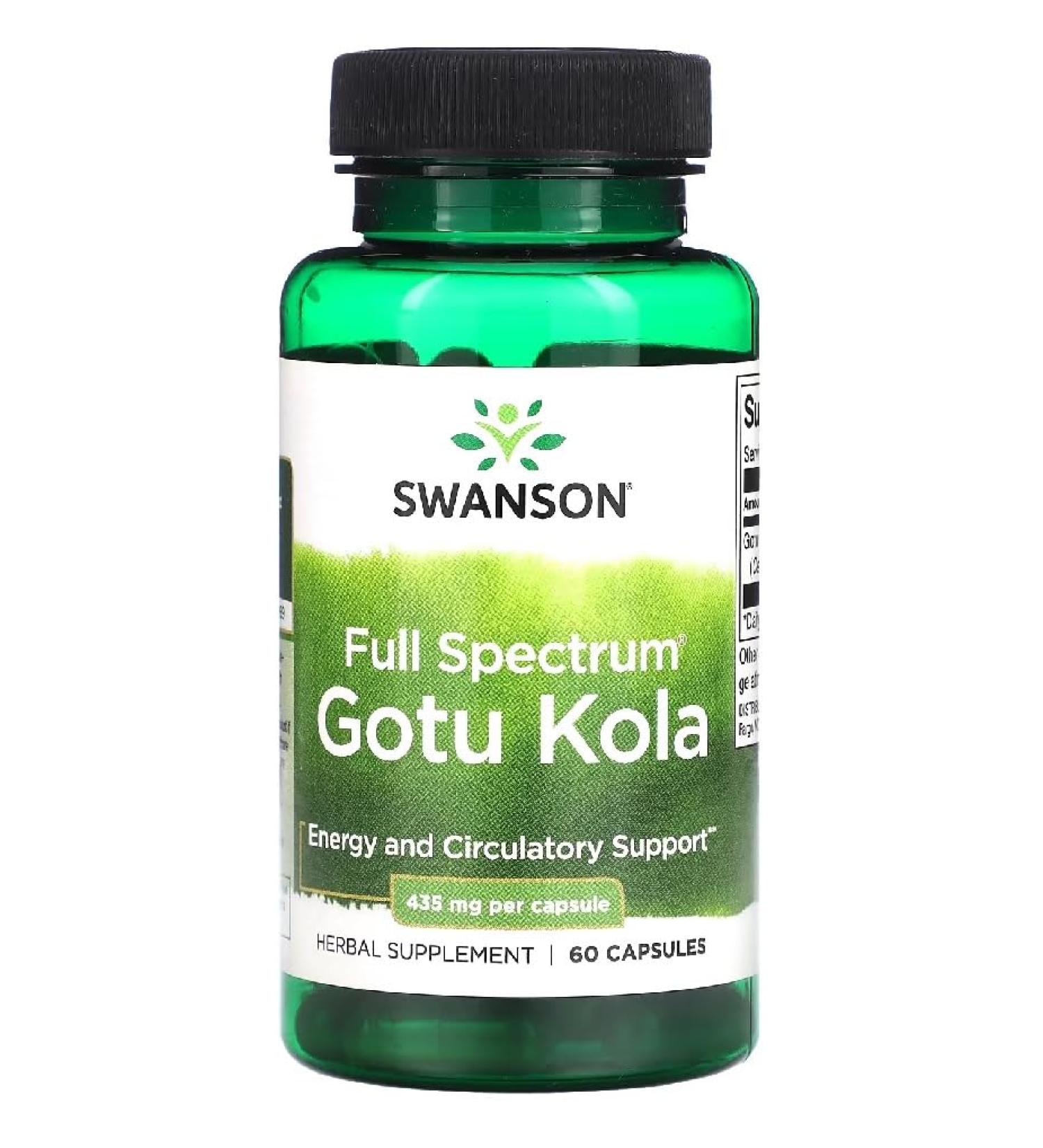 Swanson - Gotu Kola 435mg | Natural Support for Memory and Circulation - 60 Capsules