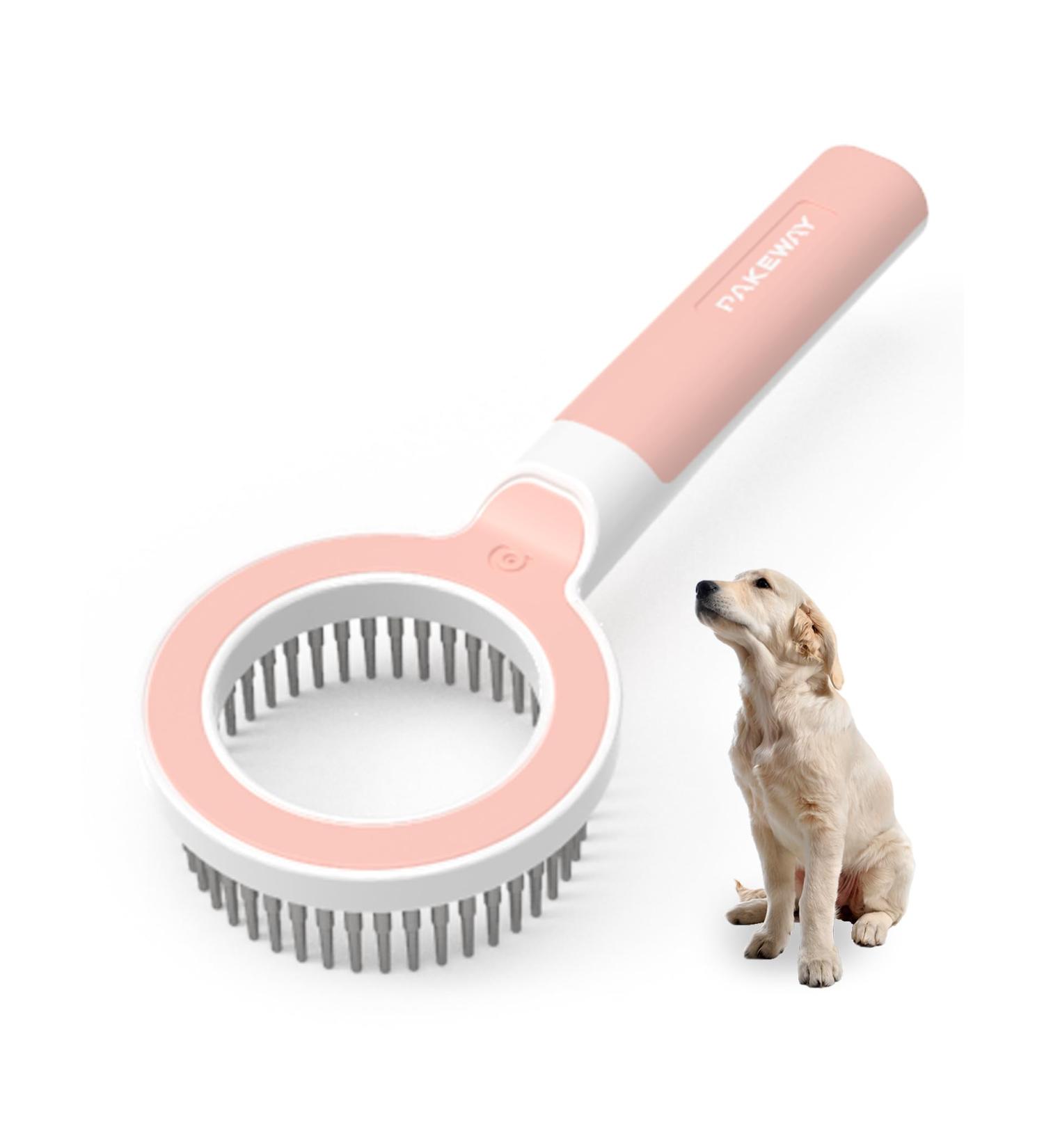 Zewze Long-Haired Dog Brush - Stainless Steel Pet Ridge Comb for Removing Knots & Grooming - Ideal for Dogs - Pink - Buy Online on GoSupps.com