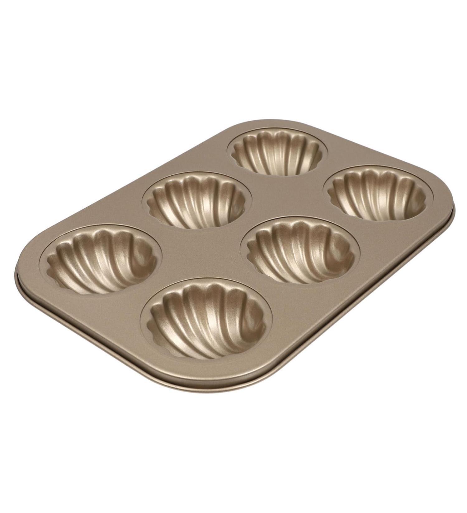 Zerodeko 1pc Cake Shell Pan Mini Muffin Pan Ice Ball Mold Chocolate Mold Metal Muffin Pan Steel Muffin Molds French Madeleine Pan Ice Cube Trays Baking Tool Carbon Steel Wedding Baking Pan 26.5X18.5CM Gold - Buy Online on GoSupps.com