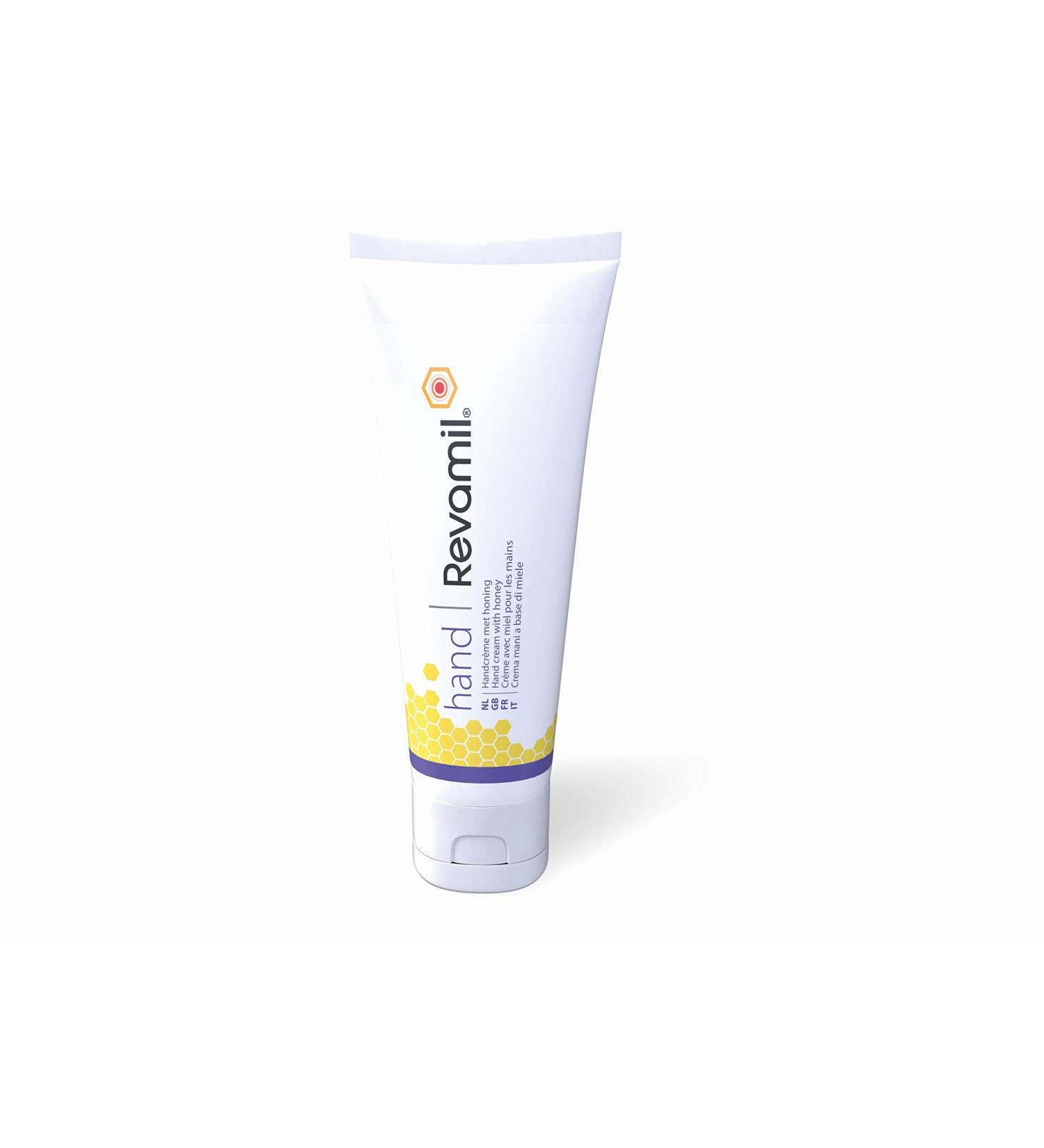 Revamil Honey hand cream enriched with almond oil moisturises protects and soothes dry and sensitive skin