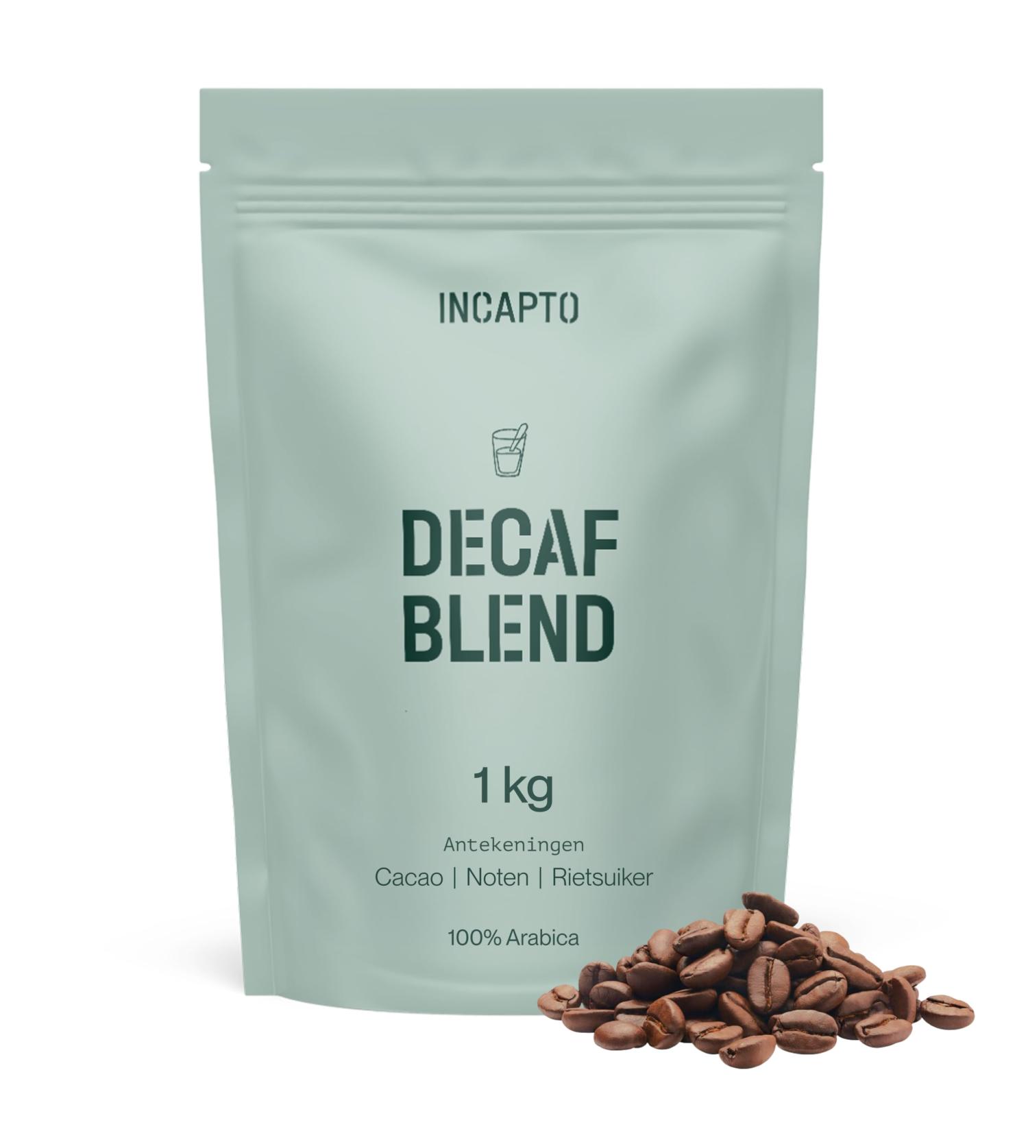 Incapto Decaffeinated Coffee Beans Blend of 100 Arabica coffee from Brazil Natural Decaffeination Process Swiss Water Decaf Coffee 1kg Decaf Blend 1kg - Buy Online on GoSupps.com