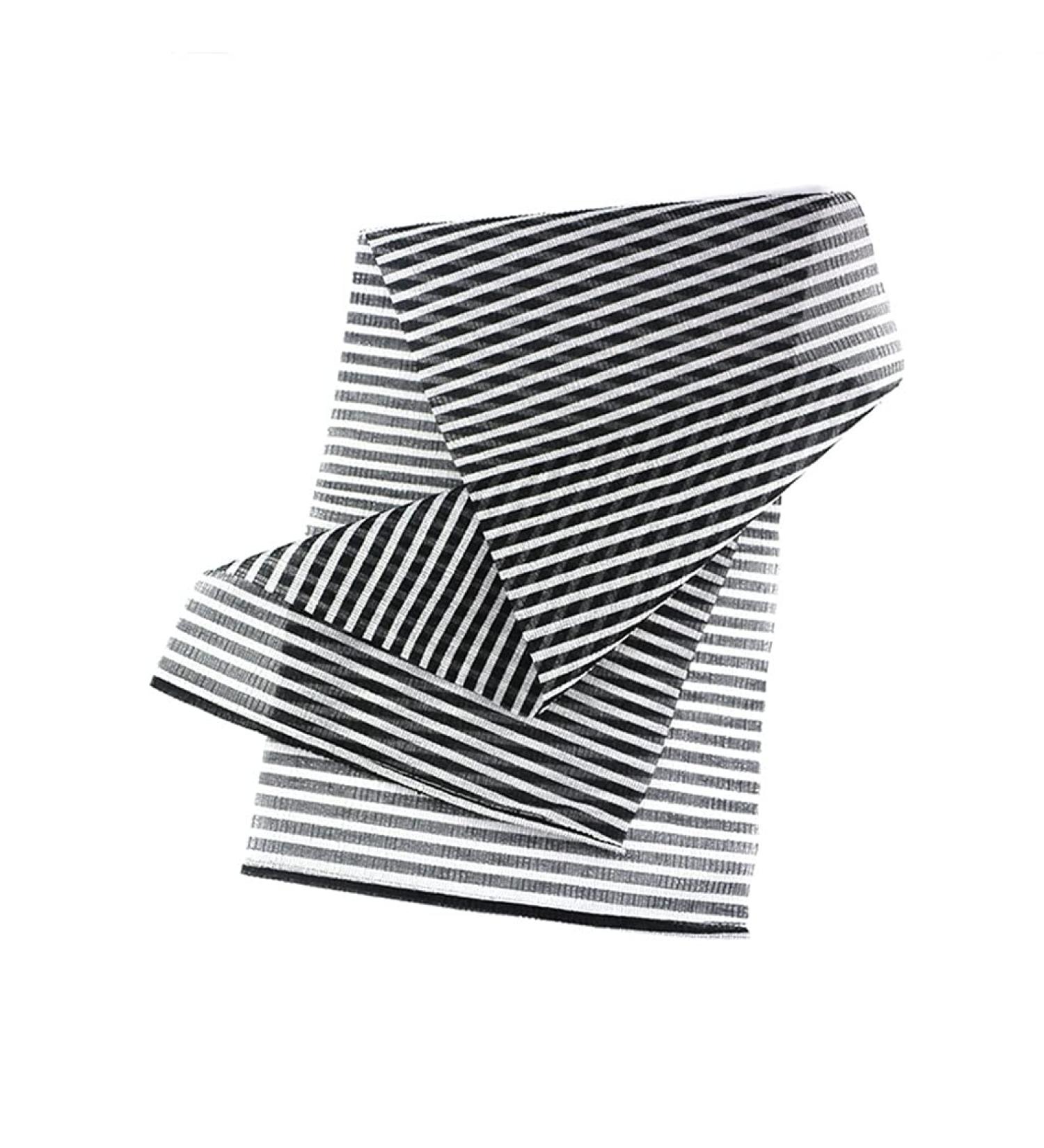 Exfoliating Washcloth Towel for Men | Deep Cleansing Black & White Stripe Bath Cloth | Premium Nylon Exfoliating Bath Towel - Buy Online on GoSupps.com