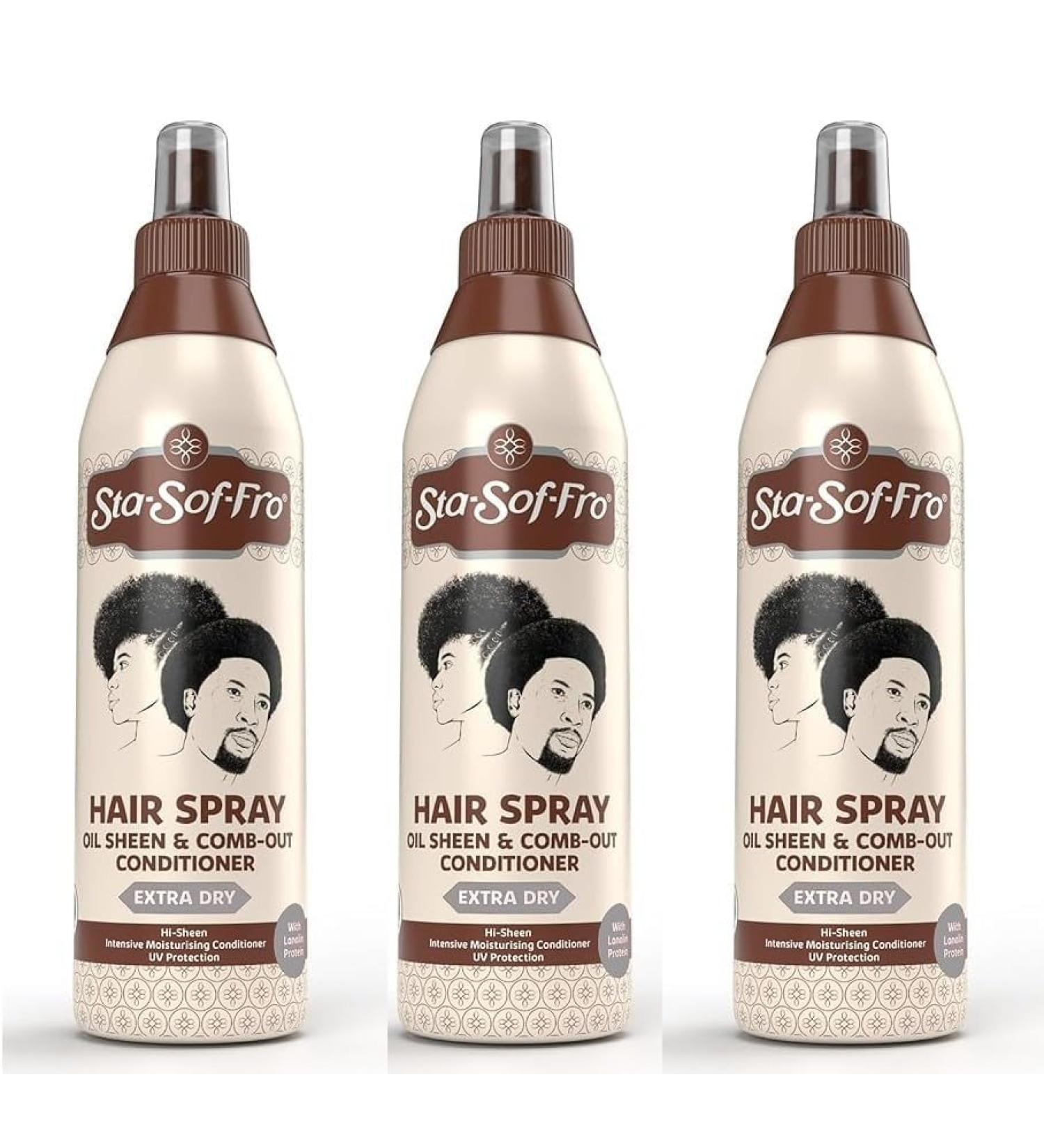 Sta-Sof-Fro Hair & Scalp Spray Comb Out Conditioner with Lanolin Extra Dry 250mL Pack of 3